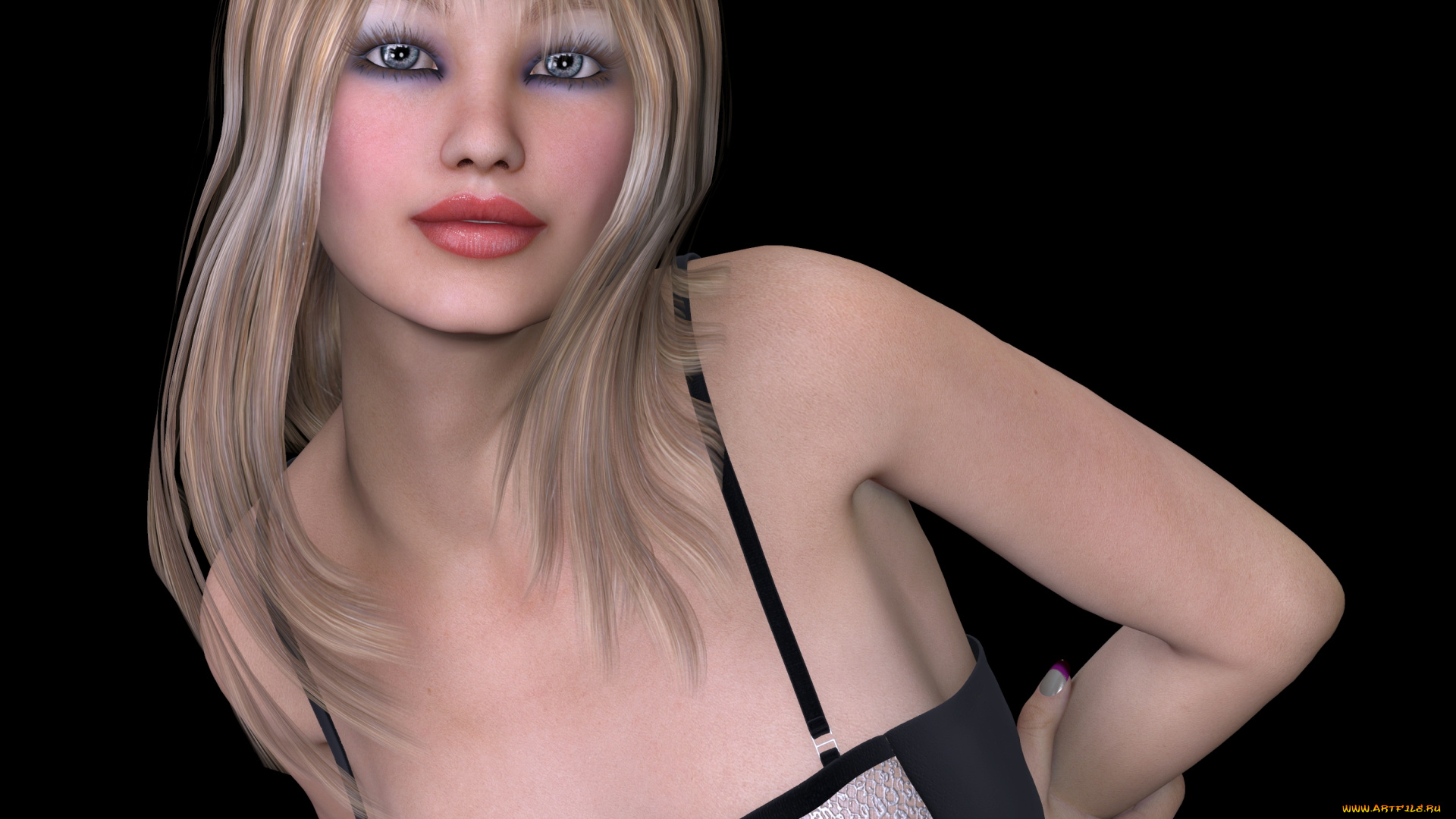 3д, графика, портрет, , portraits, девушка, взгляд, фон, блондинка