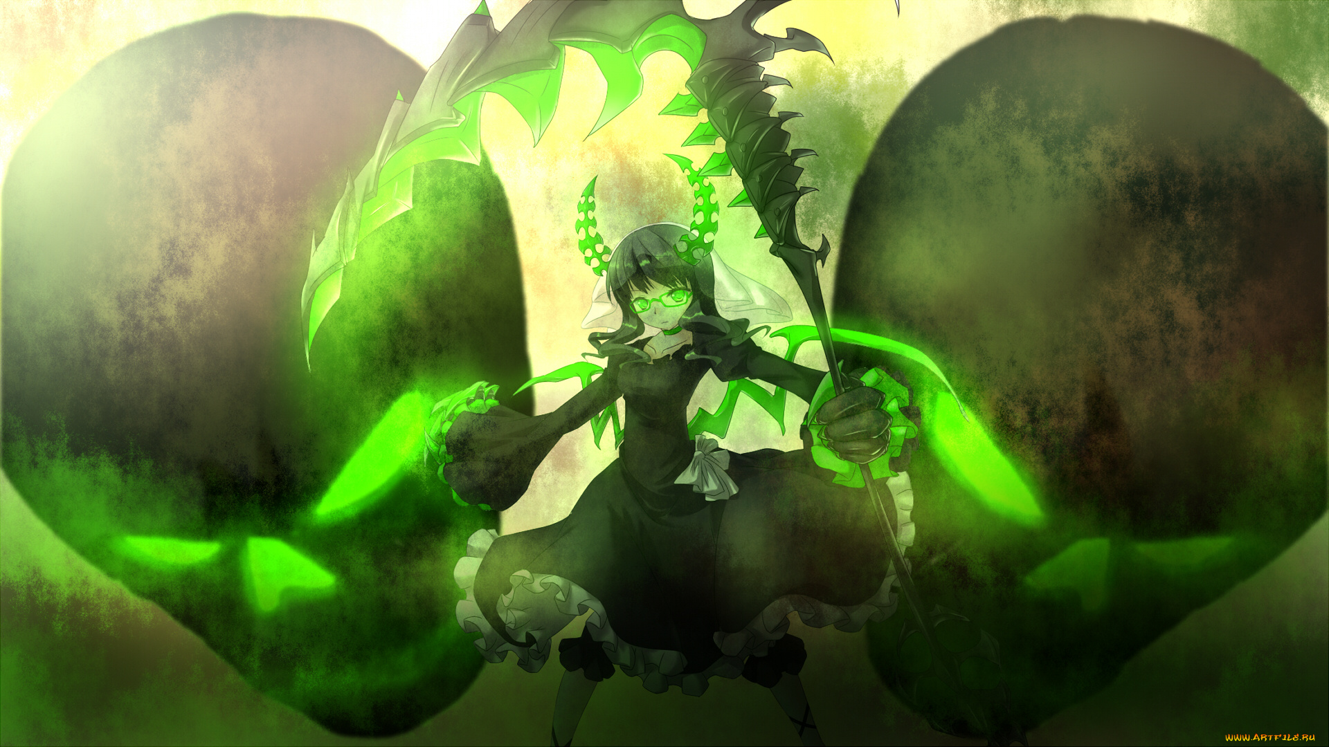 аниме, black, rock, shooter, black, rock, shooter, черепа, девушка, арт, takanashi, yomi