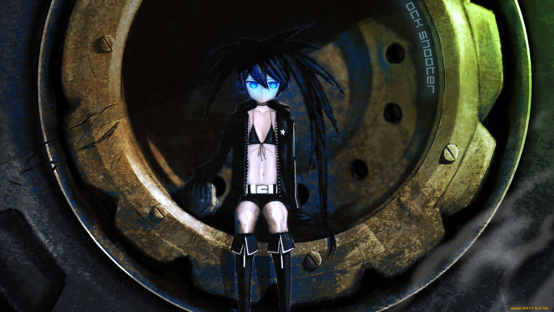 аниме, black, rock, shooter, black, rock, shooter, kuroi, mato, rebas, арт, девушка, объектив
