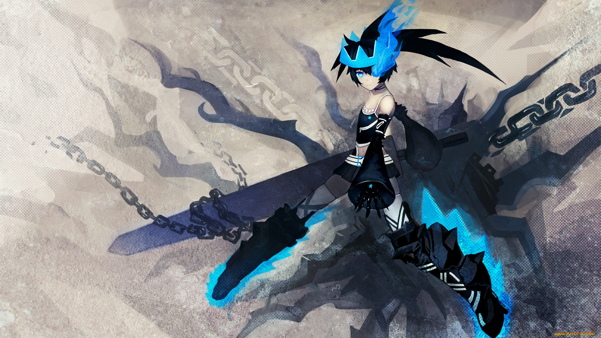 аниме, black, rock, shooter, девушка, арт, qin, black, rock, shooter, beast, оружие