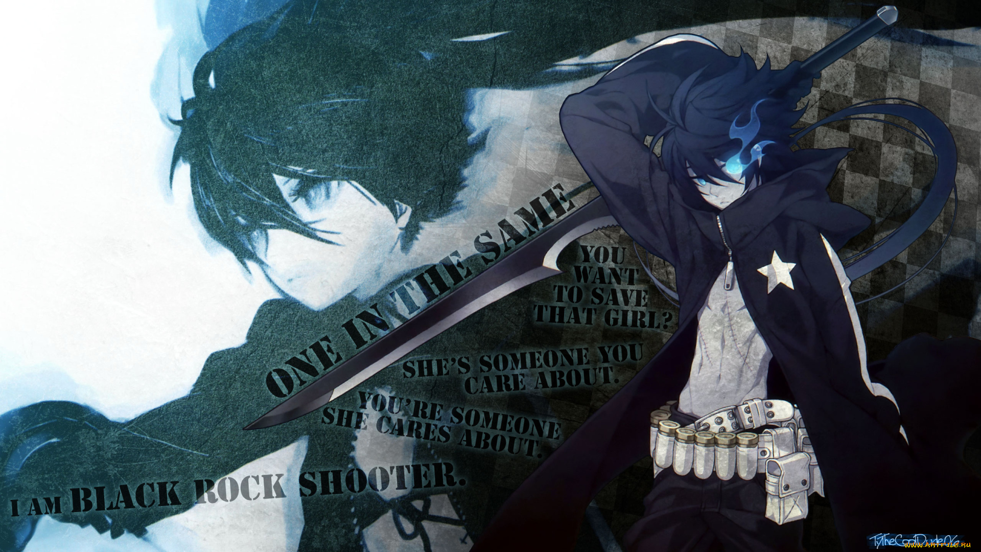 аниме, black, rock, shooter, kuroi, mato, black, rock, shooter, парень