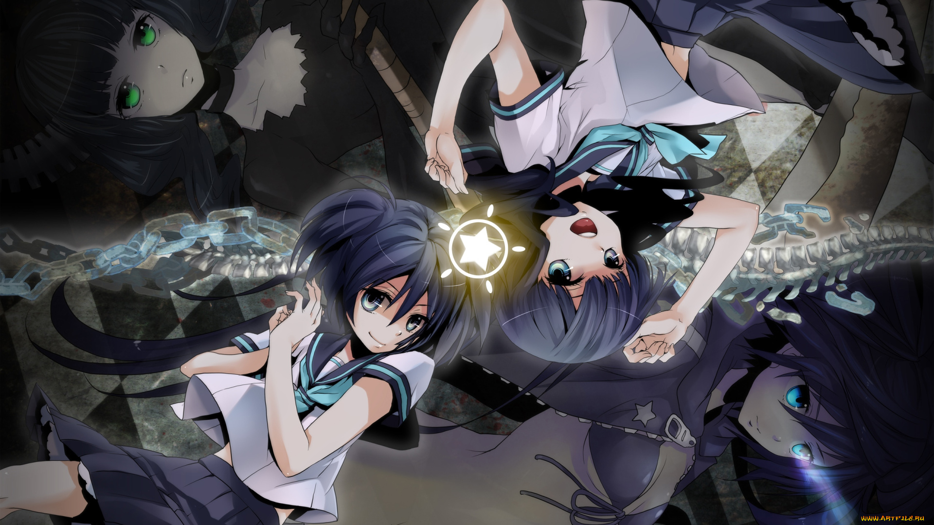 аниме, black, rock, shooter, оружие, девушка, арт, takanashi, yomi, kuroi, mato, black, rock, shooter