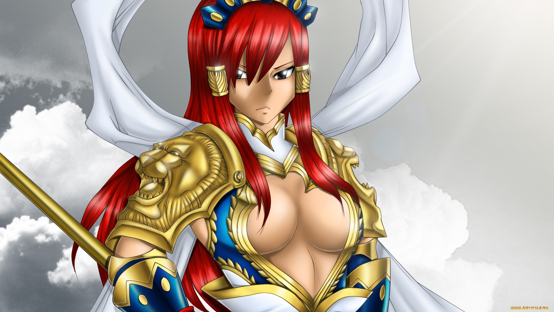 аниме, fairy, tail, девушка, фон, взгляд