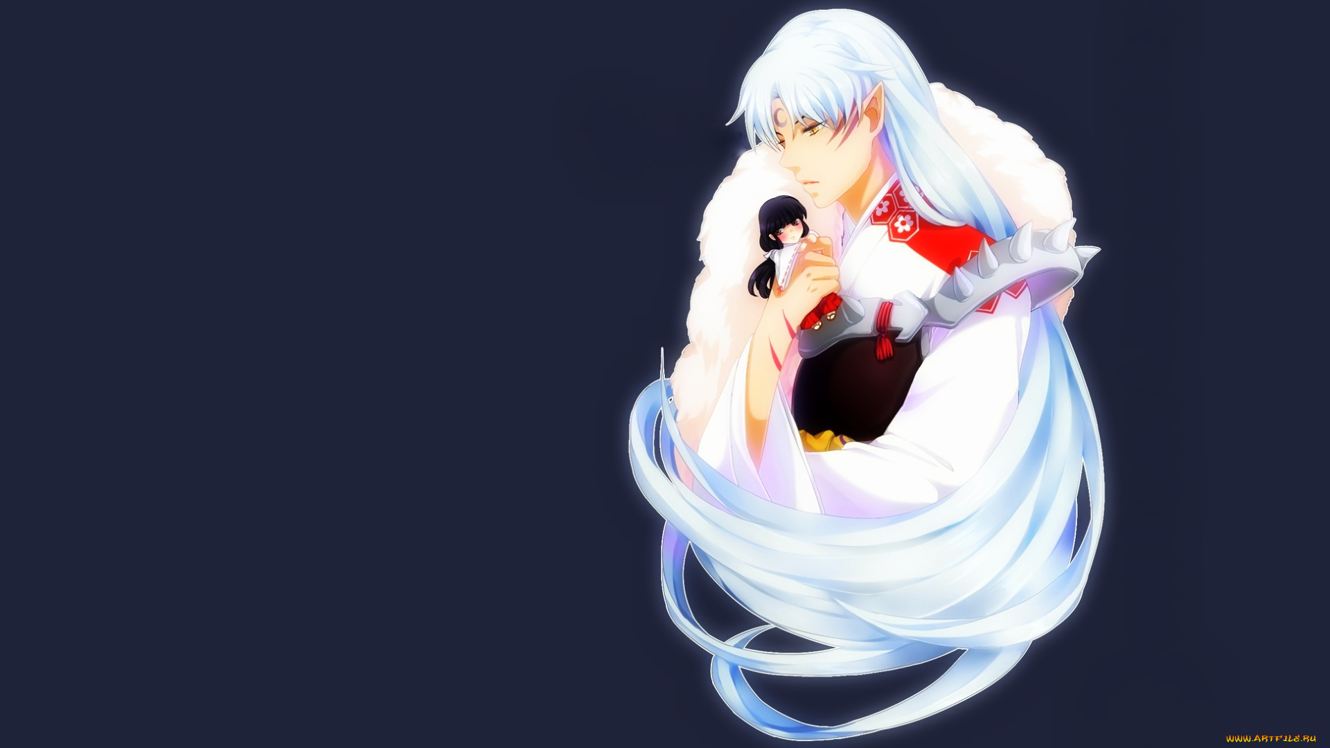 аниме, inuyasha, сешимару, кикио, кукла, инуяша, арт, фон, грусть