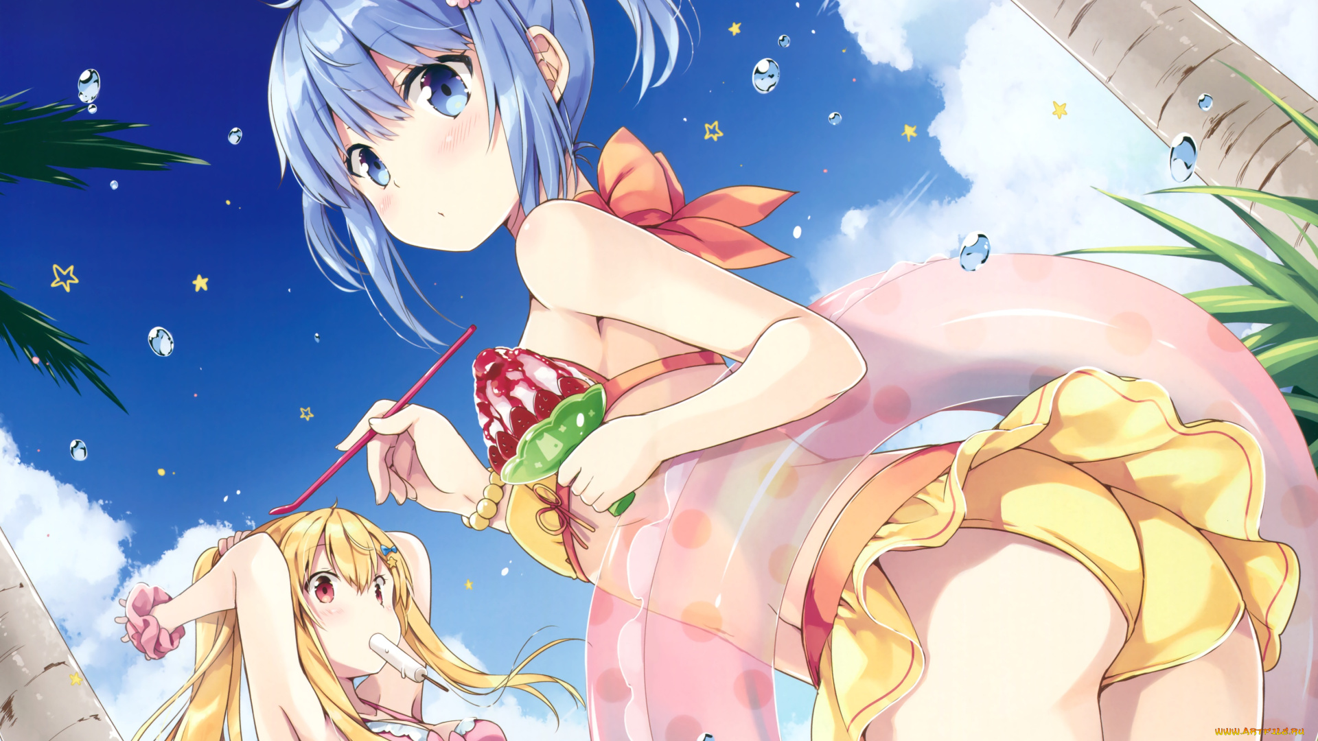 аниме, unknown, , другое, лето, девушки, арт, natsume, eri