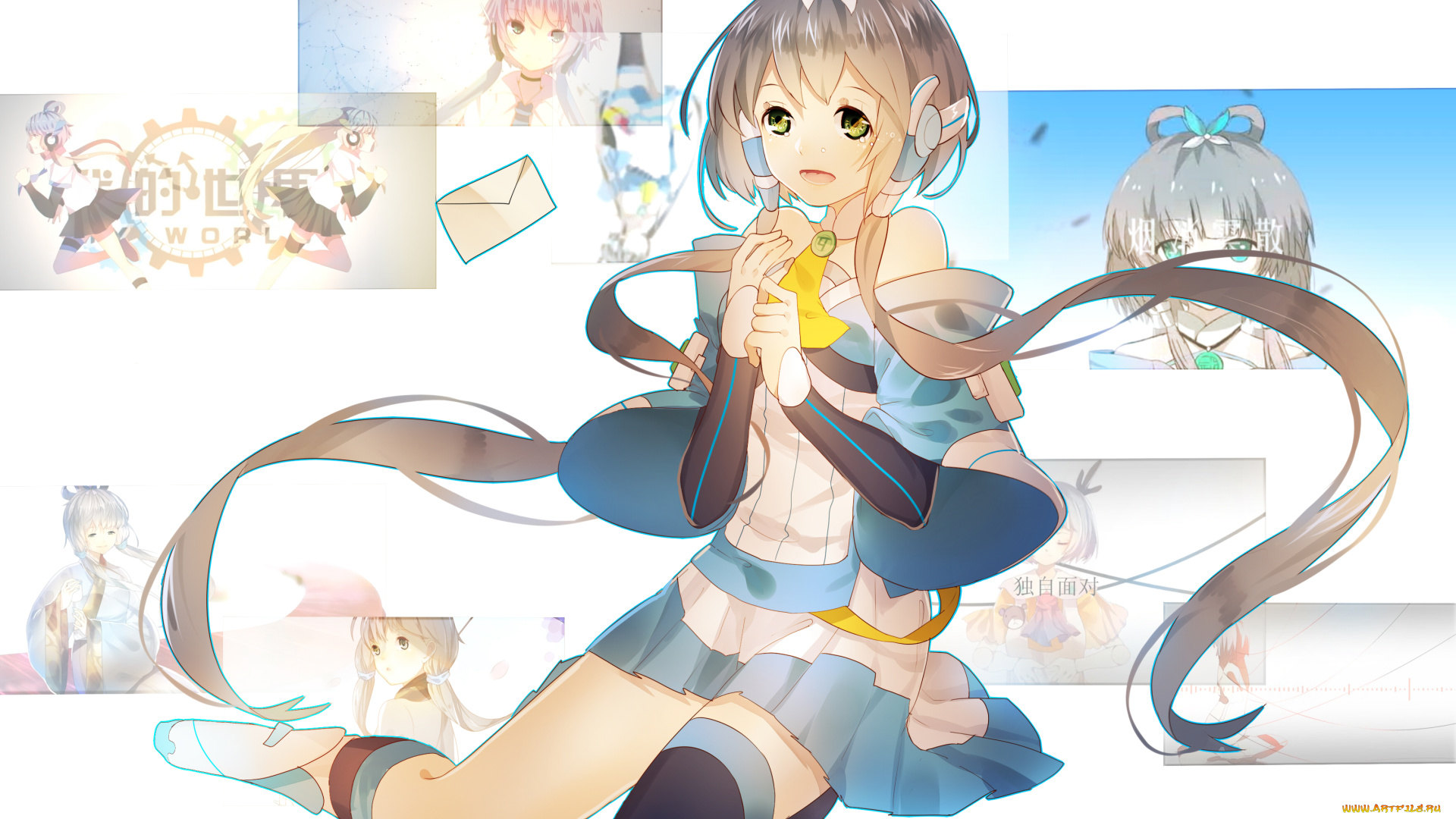 аниме, vocaloid, фон, взгляд, девушка