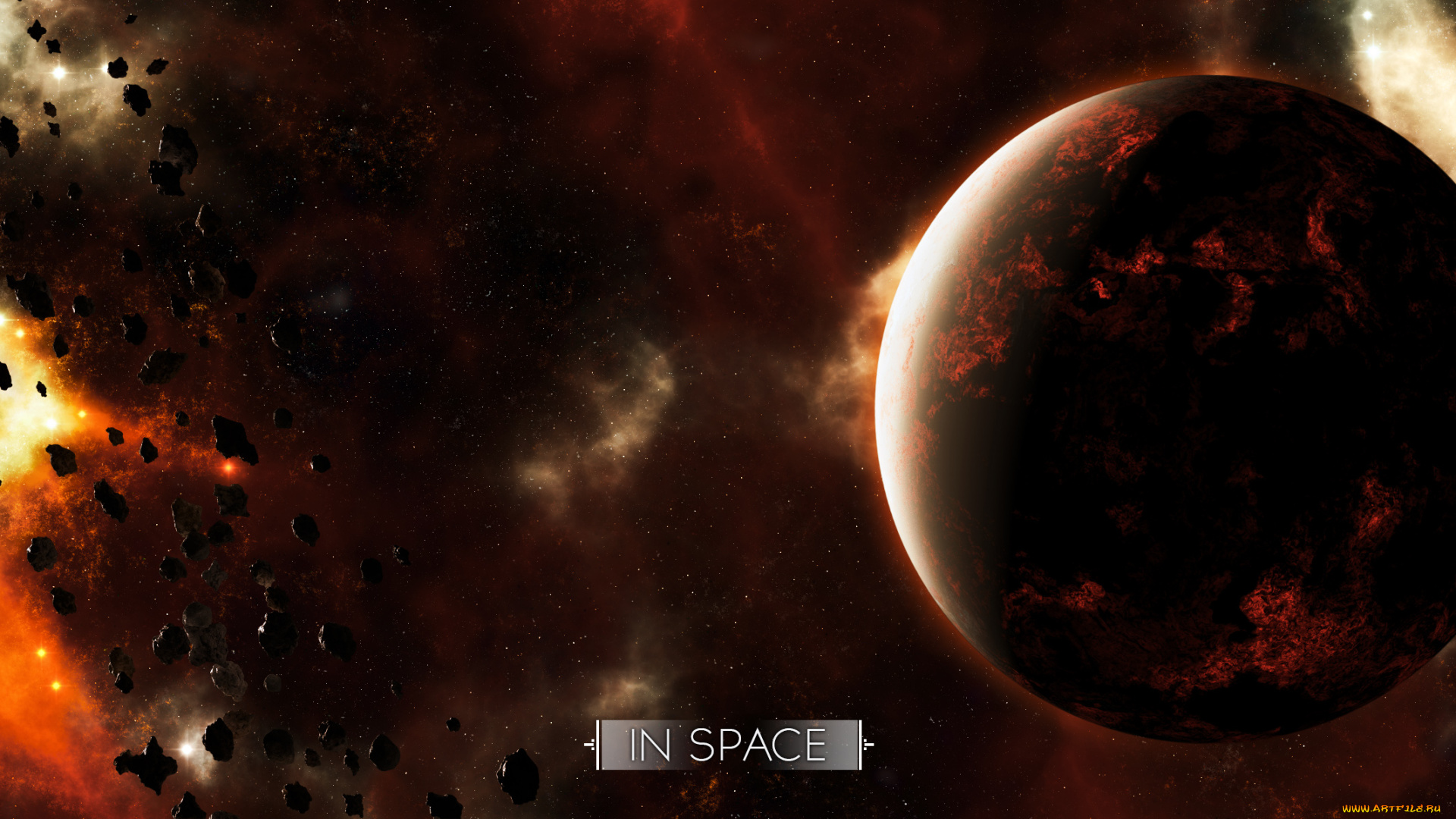 космос, арт, вселенная, планеты, галактика