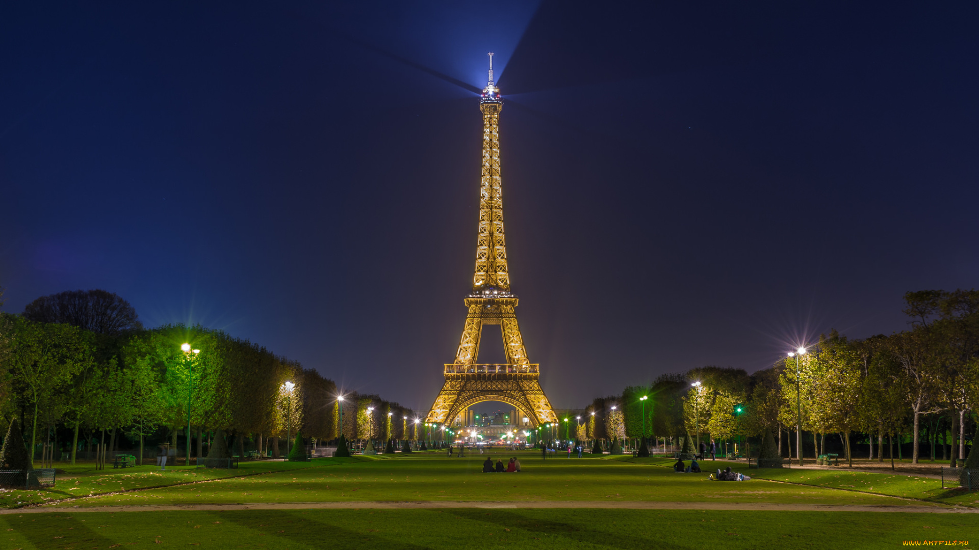 la, tour, eiffel, города, париж, , франция, огни, ночь, башня