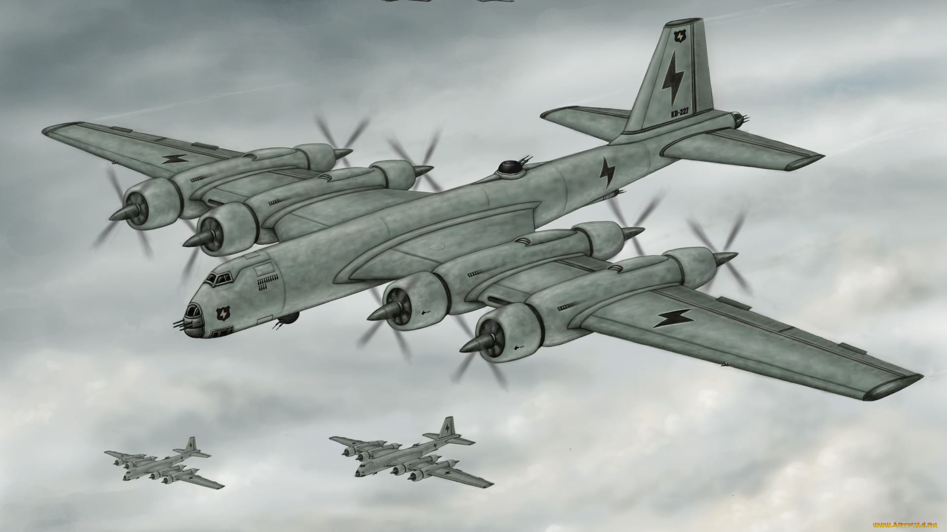 рисованное, авиация, полет, самолеты