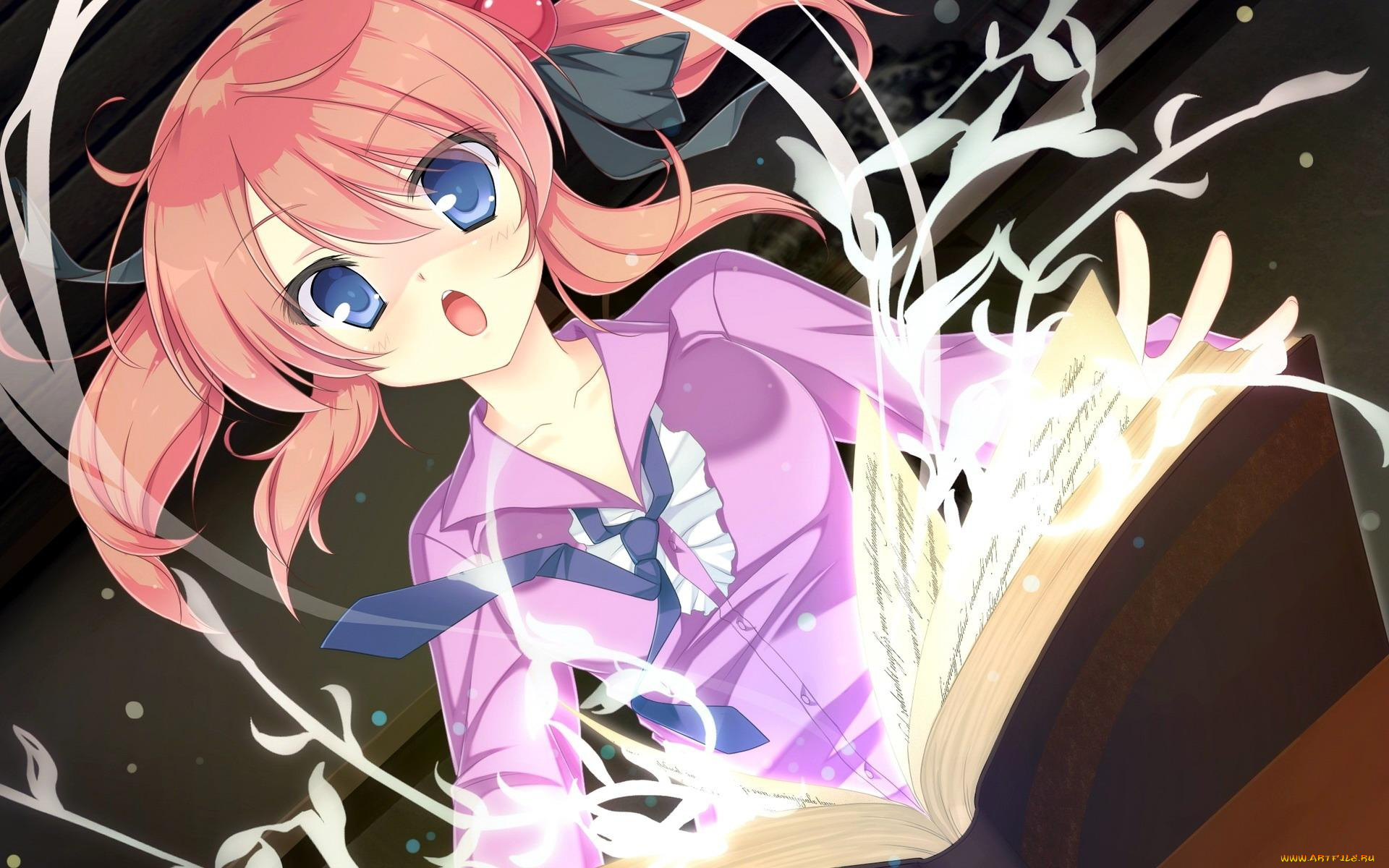 mizu, no, miyako, no, patisserie, аниме, магия, книга, галстук, блузка, девочка