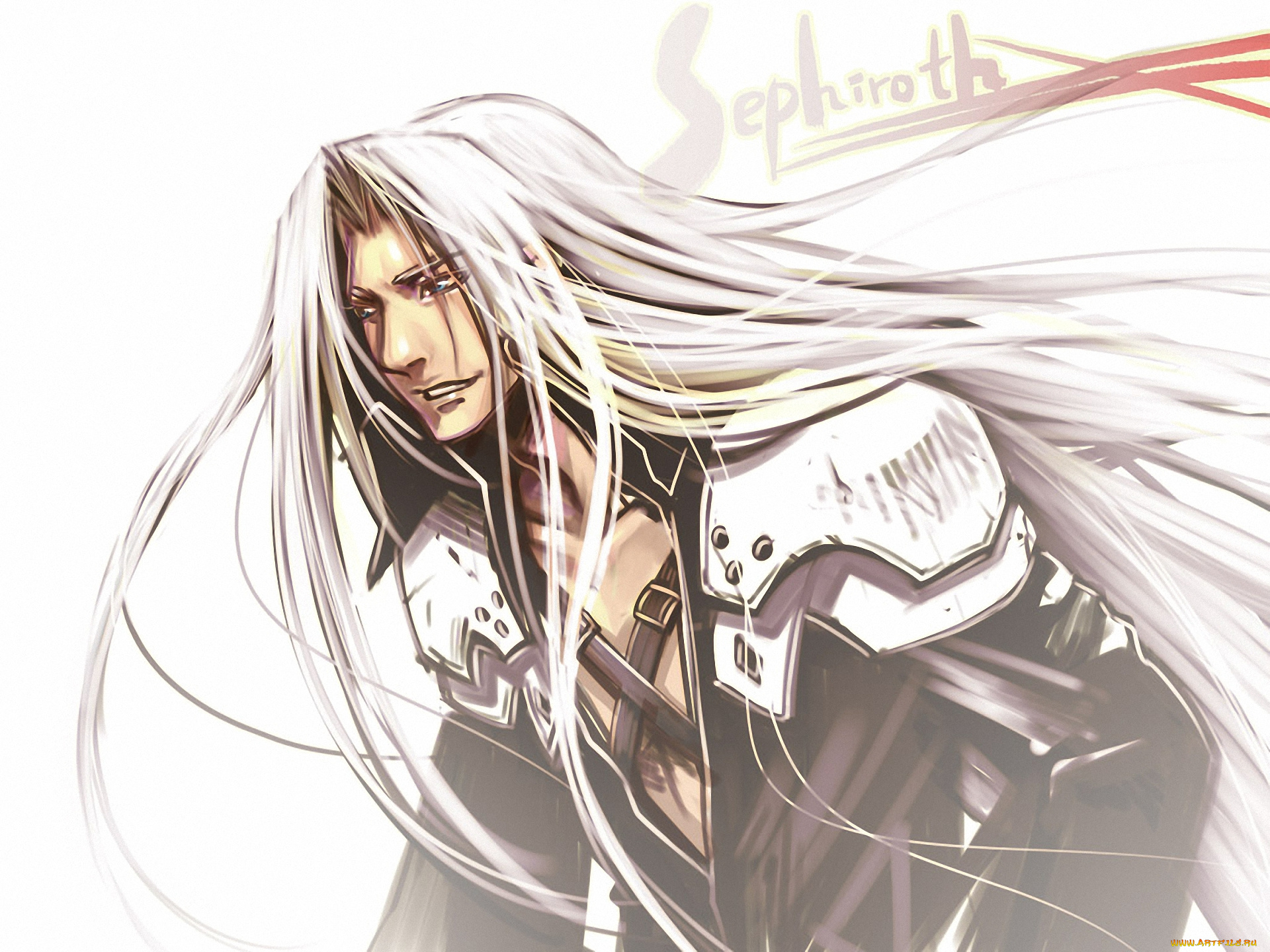 аниме, final, fantasy, воин, sephiroth, меч