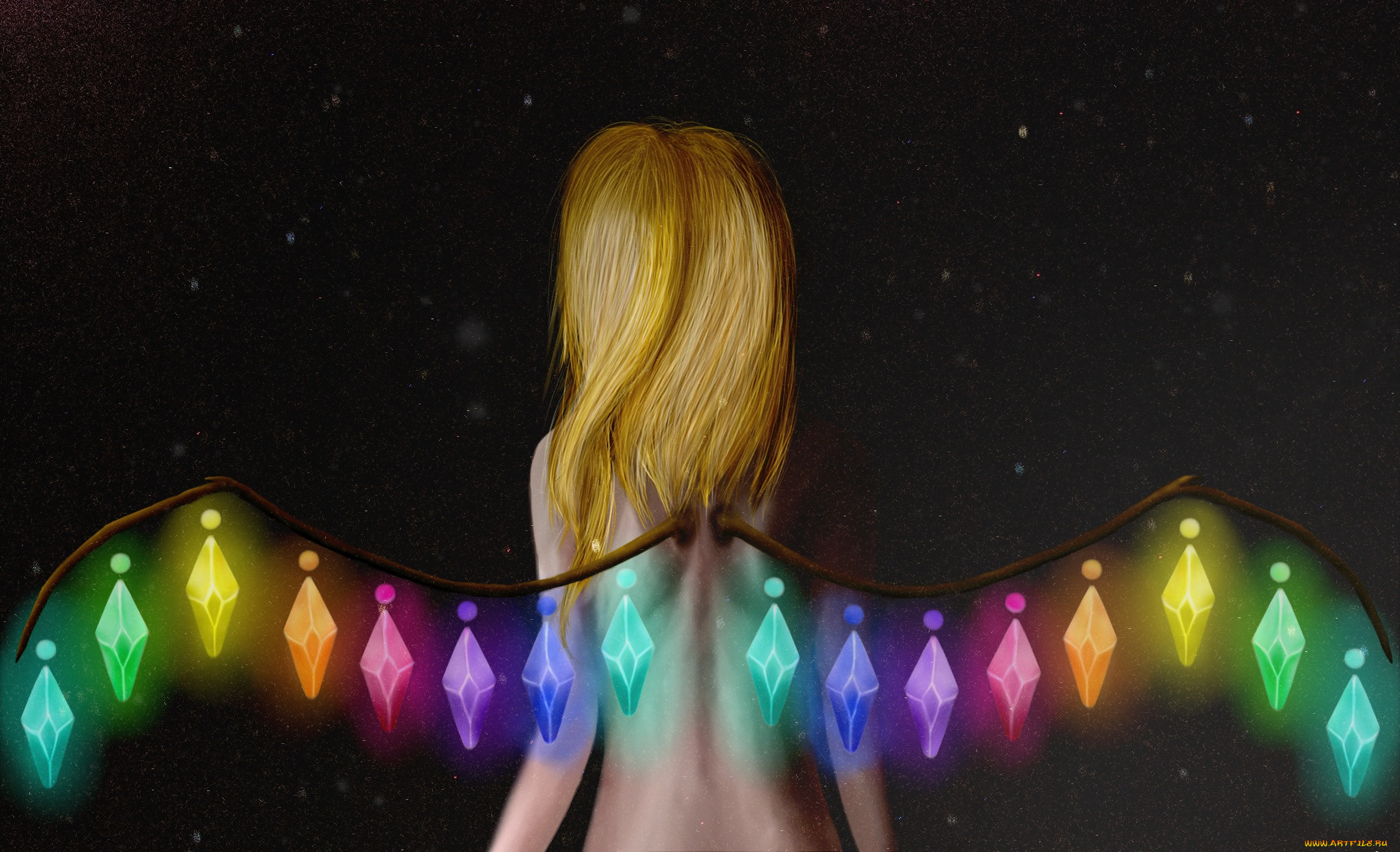 аниме, touhou, девушка, арт, hellogical, flandre, scarlet