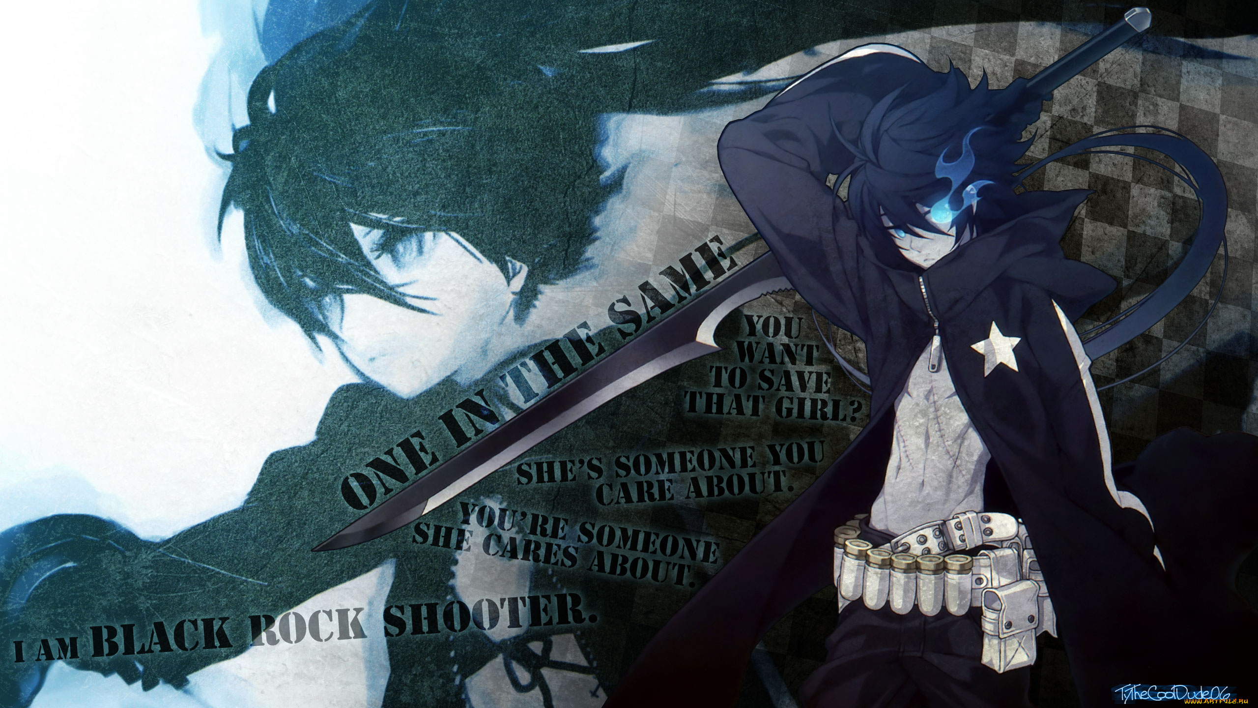 аниме, black, rock, shooter, kuroi, mato, black, rock, shooter, парень