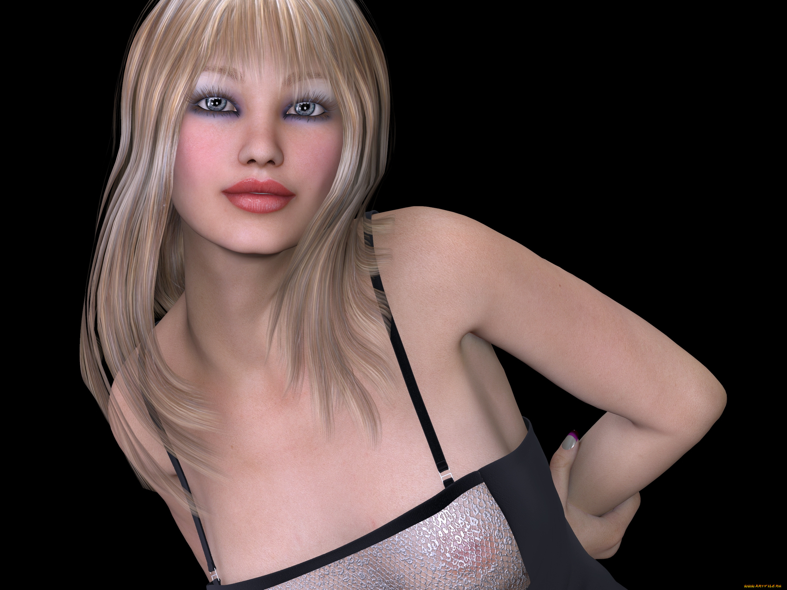 3д, графика, портрет, , portraits, девушка, взгляд, фон, блондинка