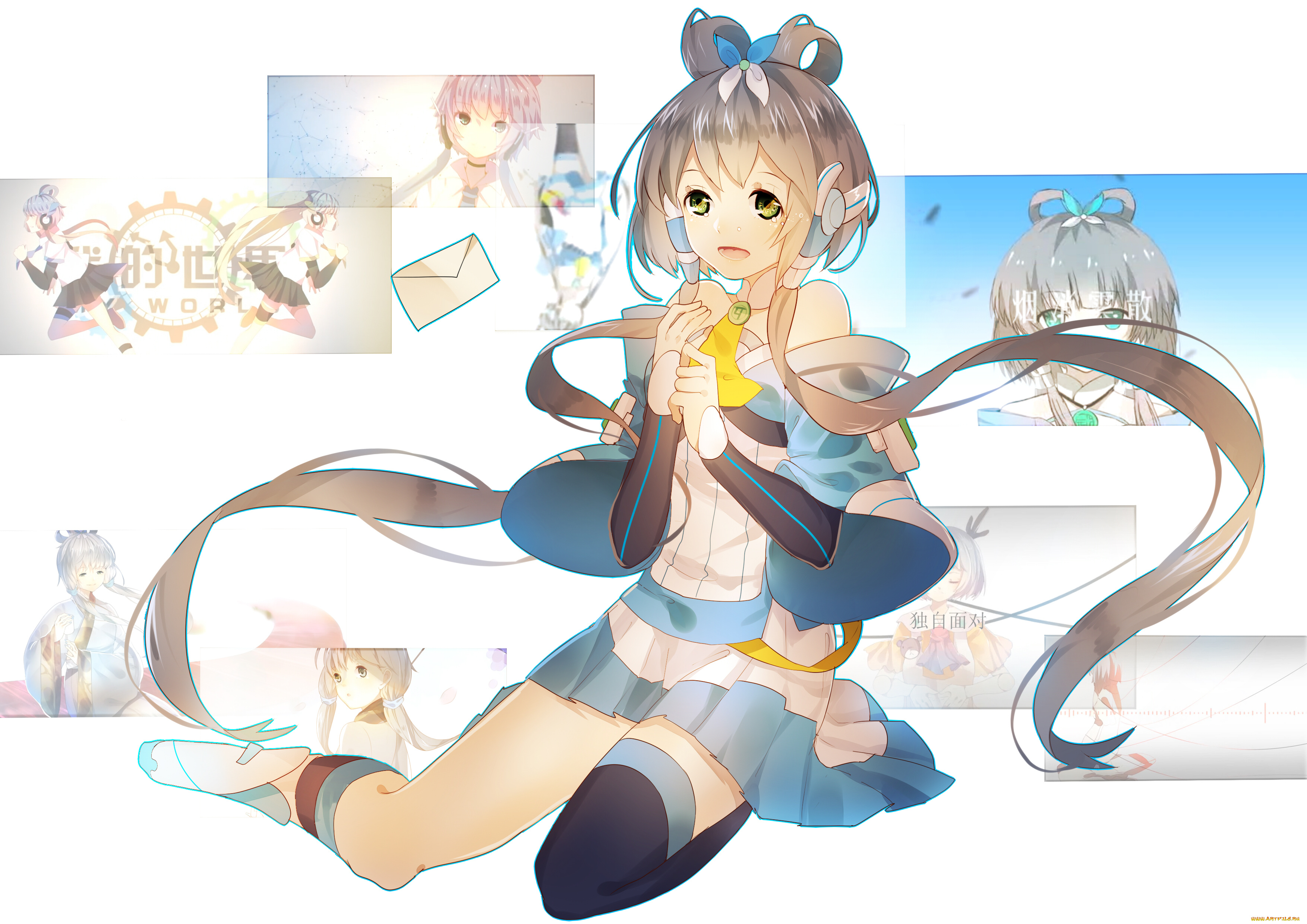 аниме, vocaloid, фон, взгляд, девушка