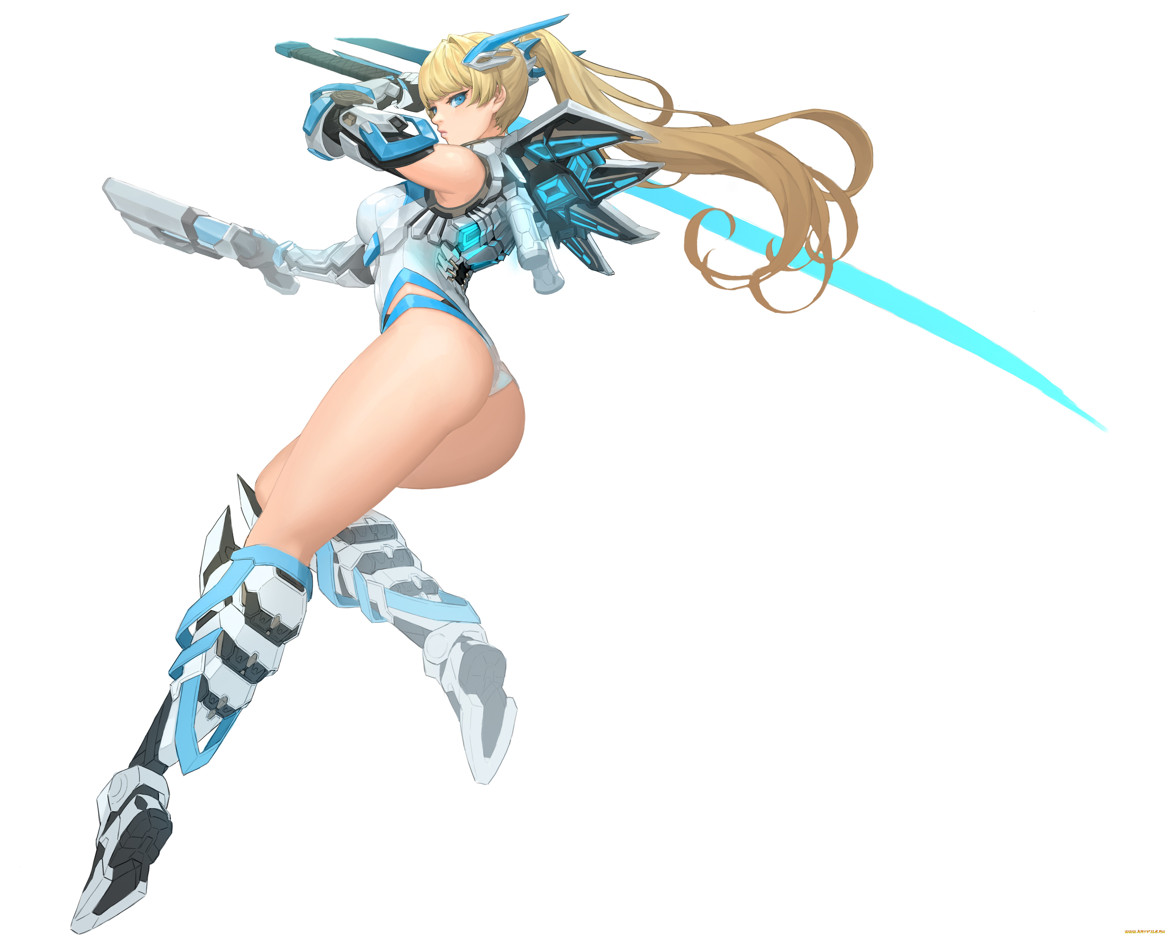 аниме, оружие, , техника, , технологии, меч, попа, девушка, фон, арт, cherrylich