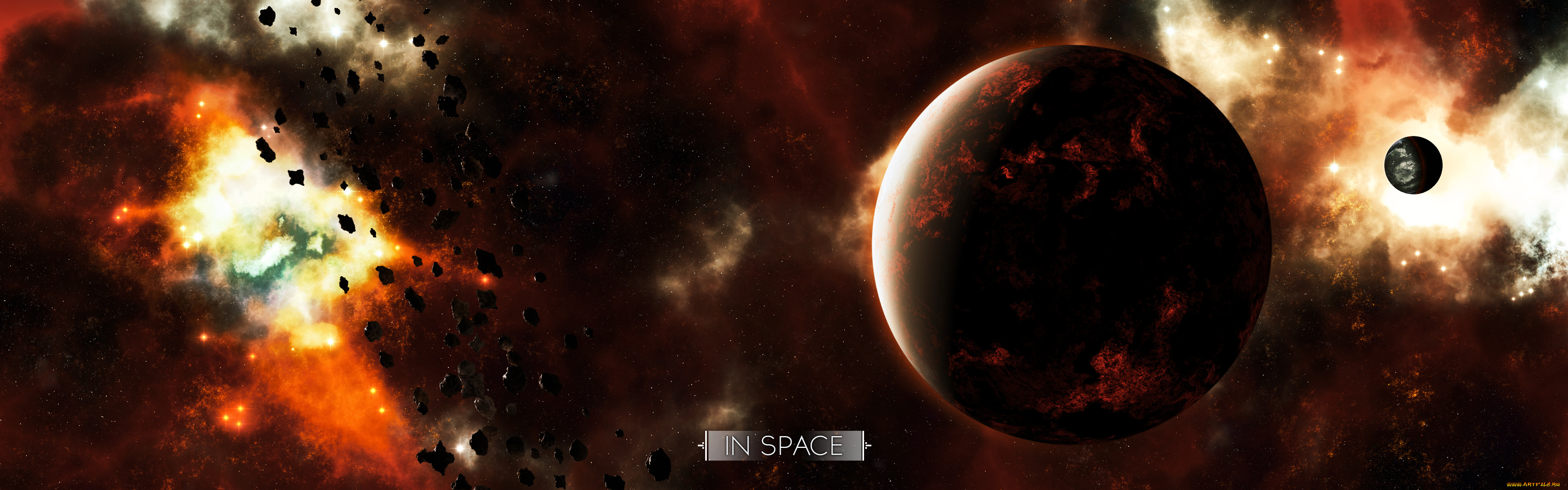 космос, арт, вселенная, планеты, галактика
