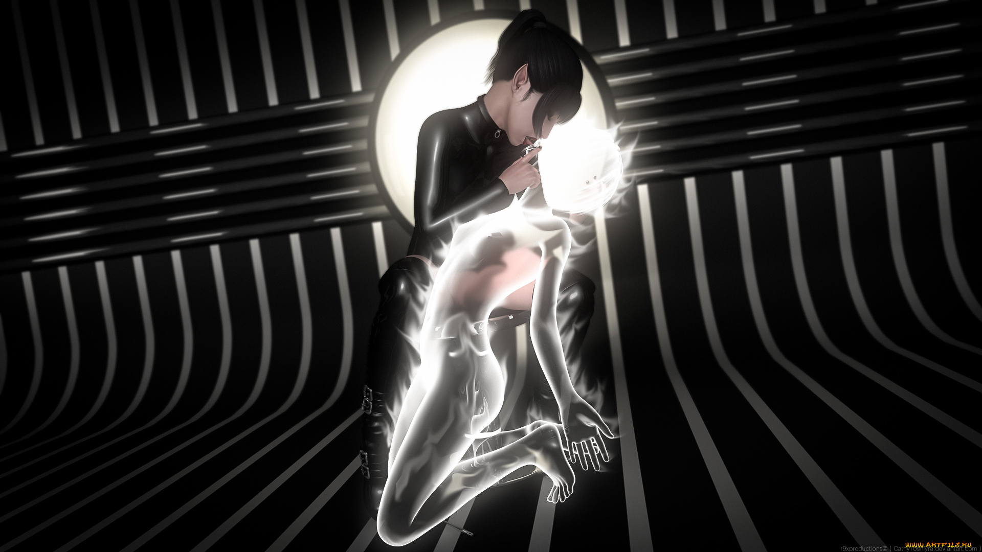 3д, графика, фантазия, , fantasy, фон, взгляд, девушка