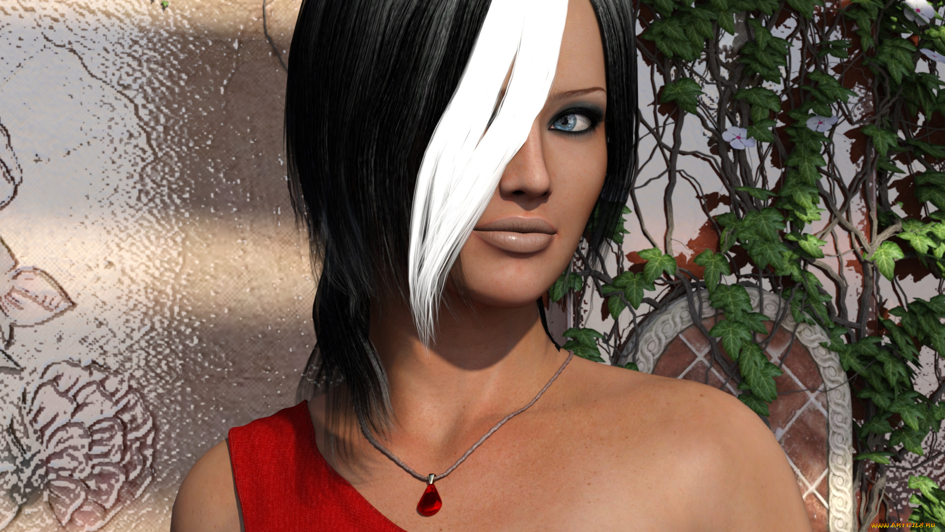 3д, графика, люди, , people, девушка, взгляд, фон