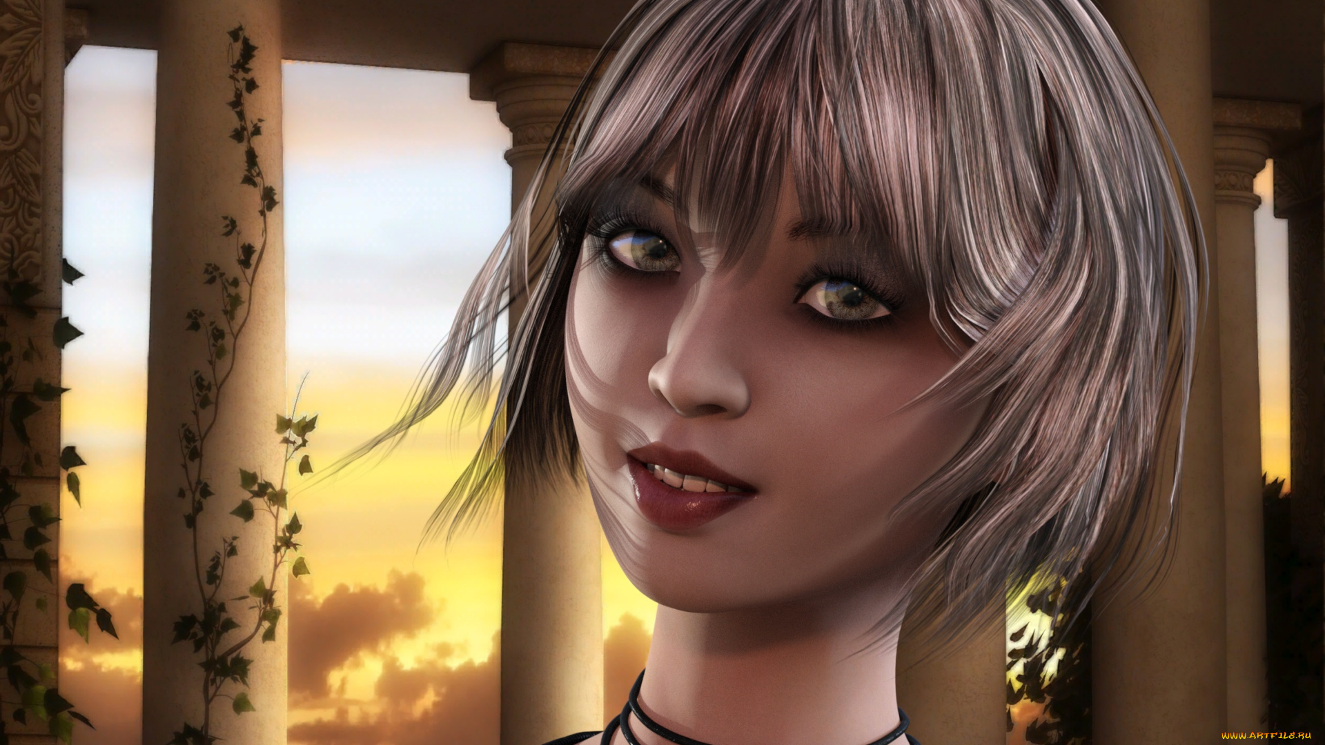 3д, графика, портрет, , portraits, фон, взгляд, девушка