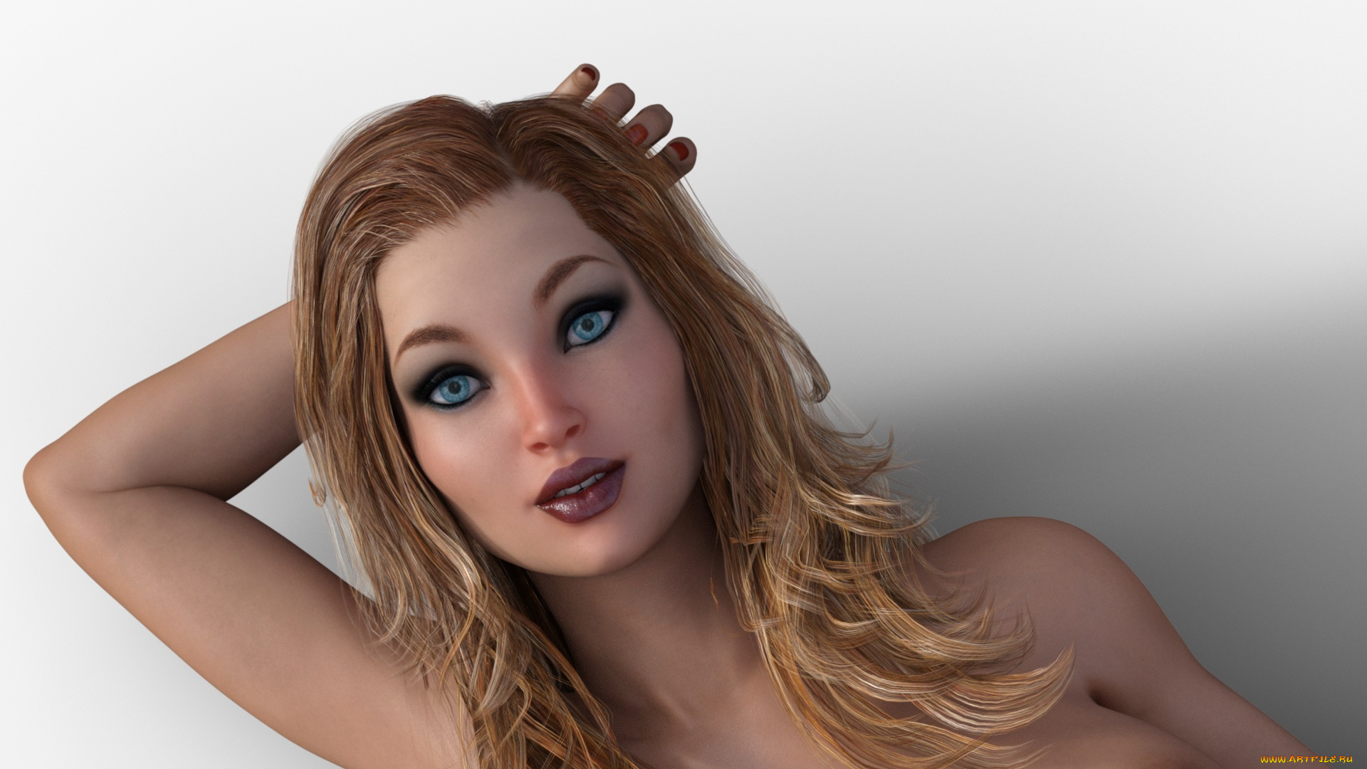 3д, графика, портрет, , portraits, фон, взгляд, девушка