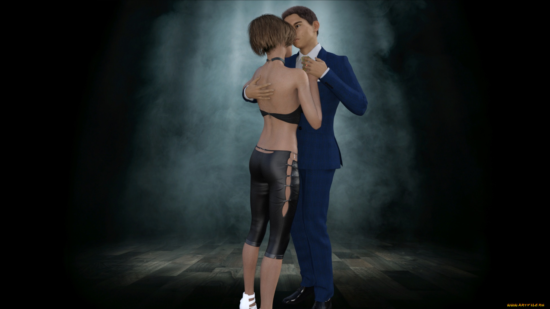 3д, графика, романтика, , romantics, девушка, взгляд, фон, парень