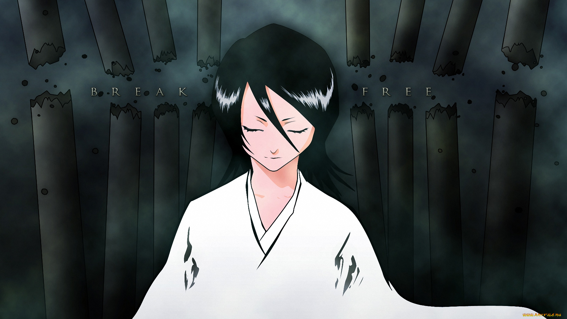 аниме, bleach, девушка, shinigami, kuchiki, шинигами, rukia