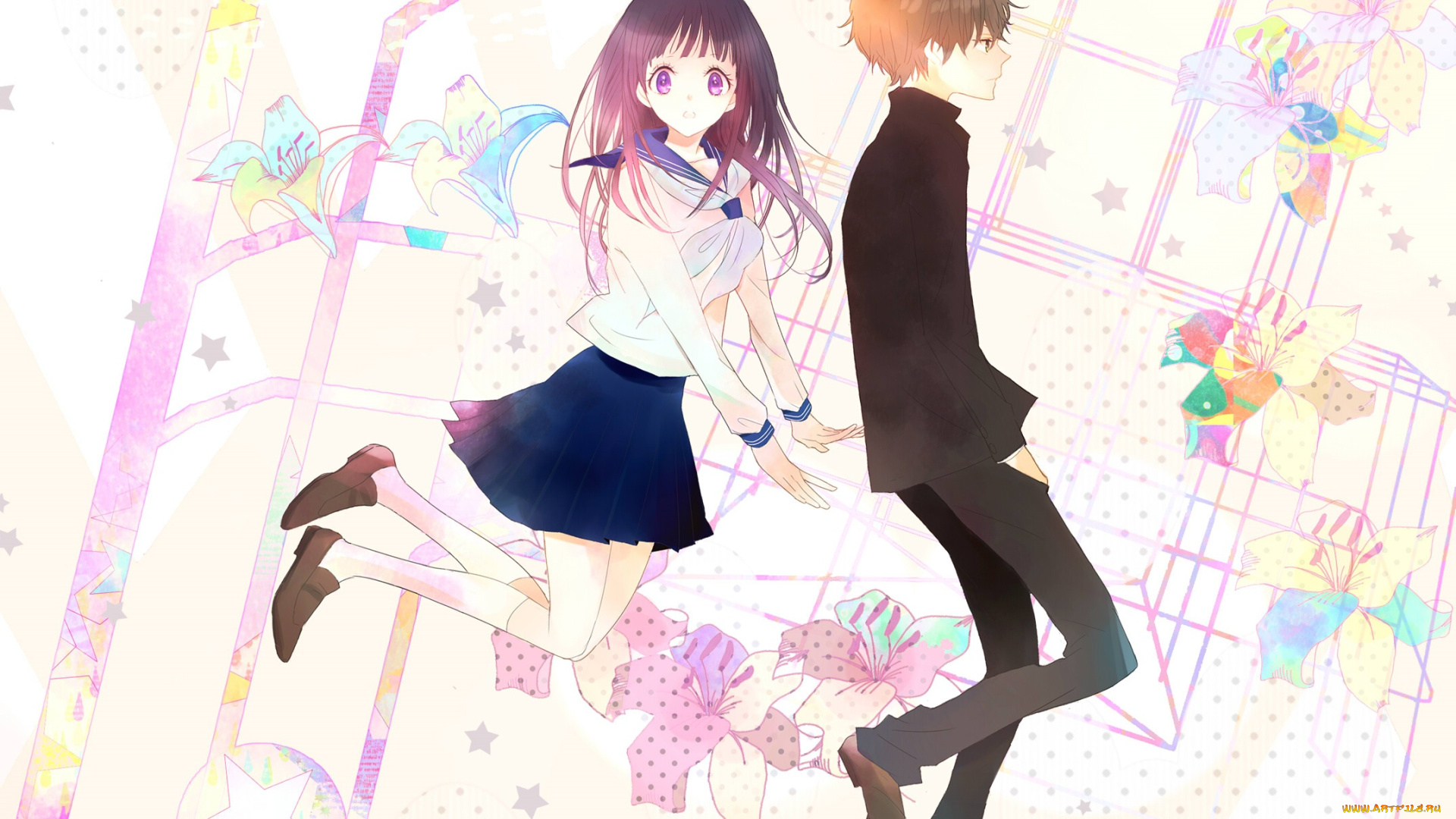 аниме, hyouka, персонажи, школьники