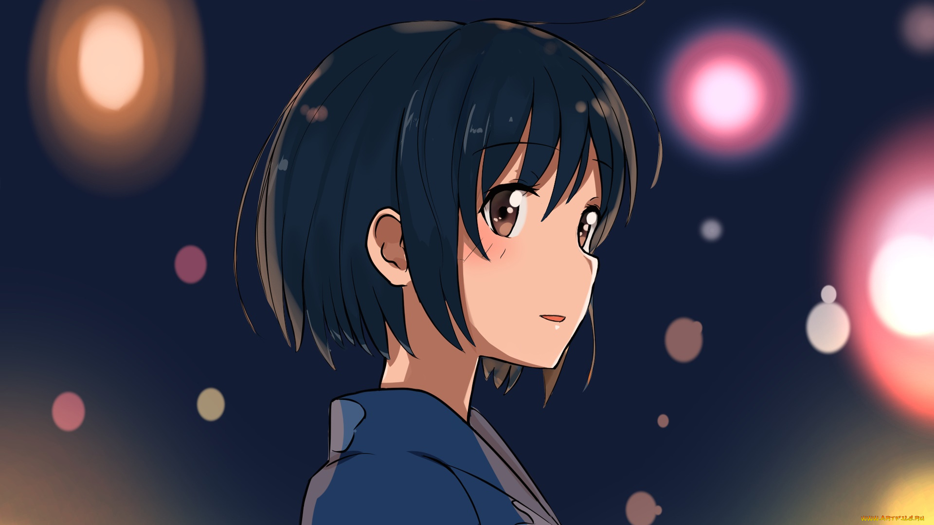 аниме, kimi, no, na, wa, девушка, фон, взгляд