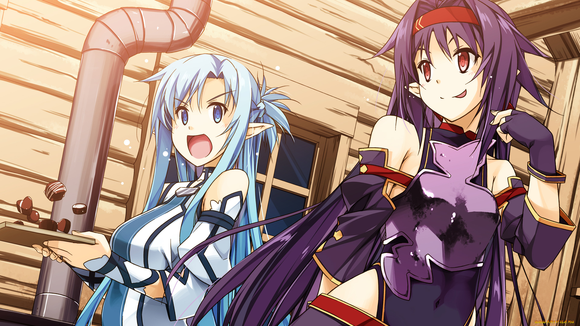 аниме, sword, art, online, фон, взгляд, эльфийки