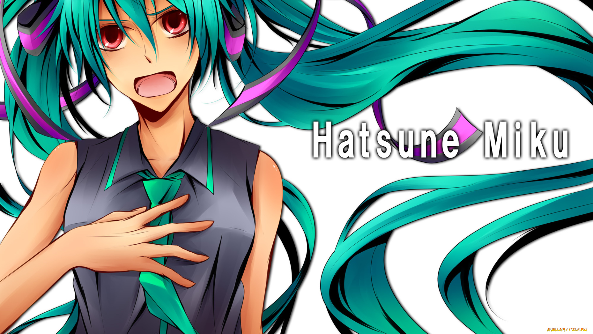 аниме, vocaloid, фон, взгляд, девушка