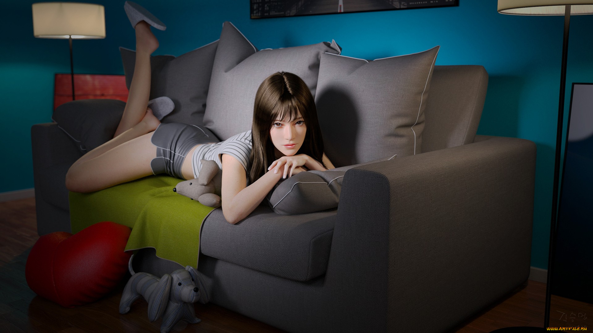 девушки, -unsort, , азиатки, фон, взгляд, девушка