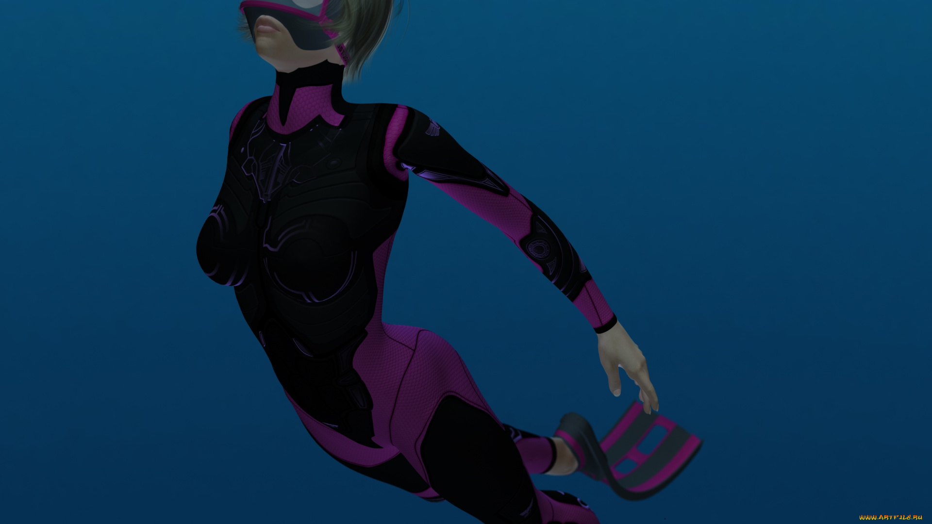 fatal, diving, 3д, графика, фантазия, , fantasy, девушка, fatal, diving, фон, взгляд