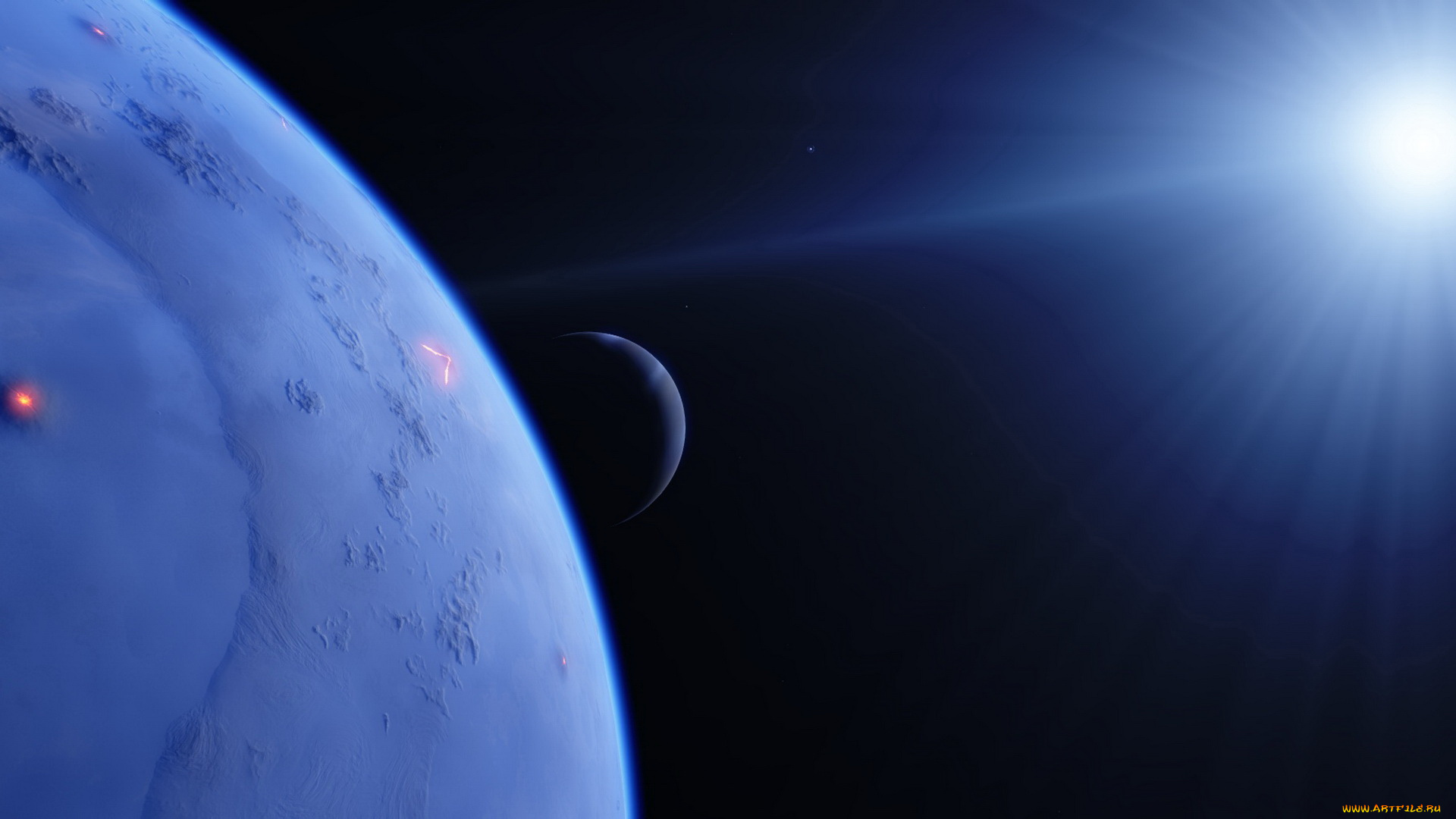 космос, арт, галактика, вселенная, планеты