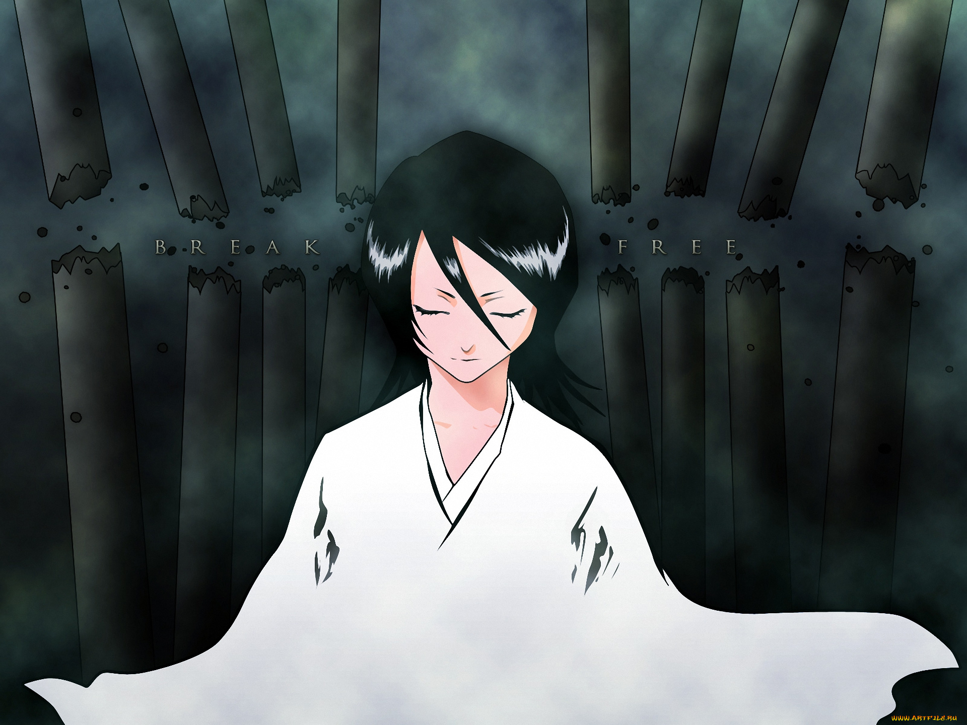 аниме, bleach, девушка, shinigami, kuchiki, шинигами, rukia