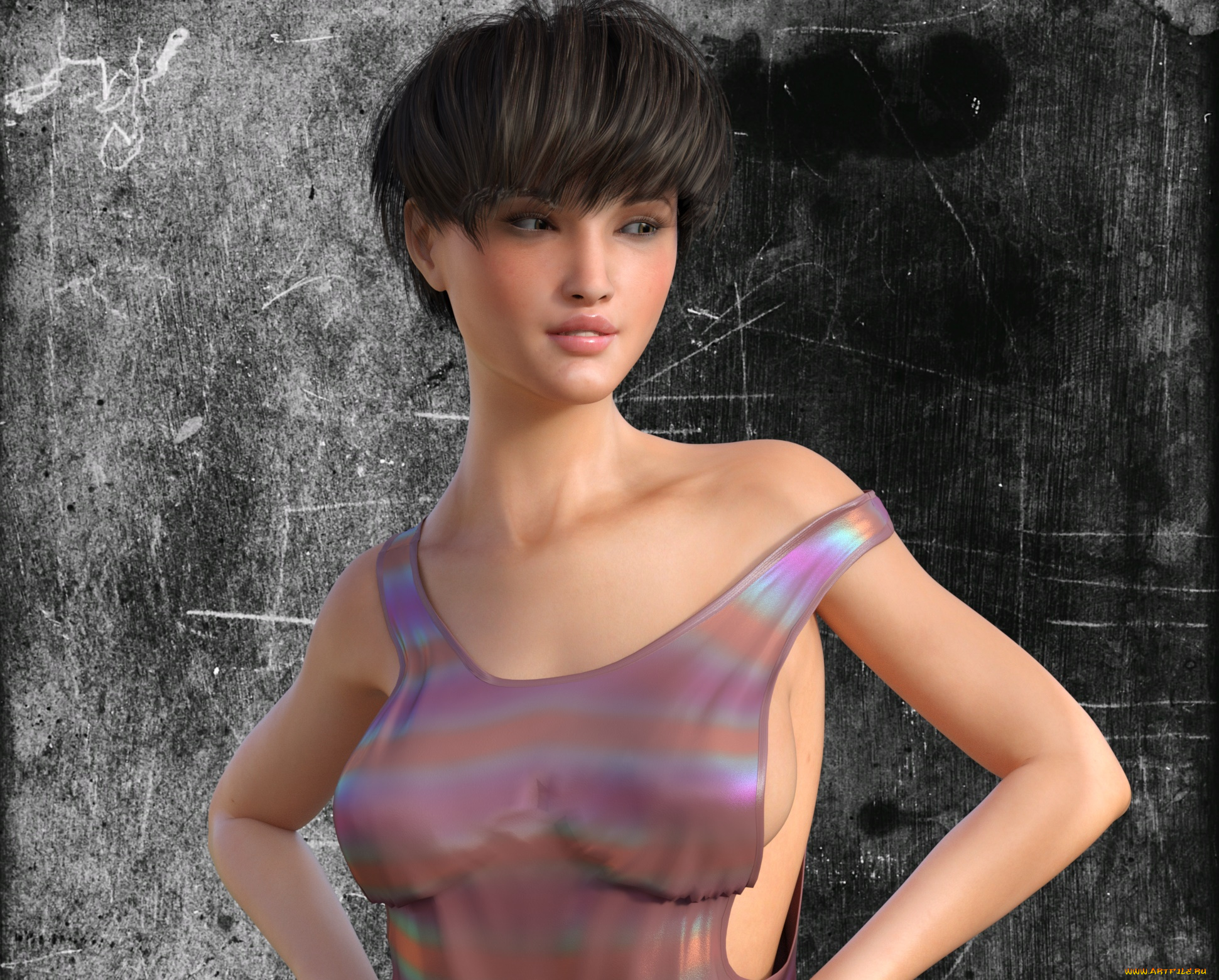 3д, графика, люди, , people, девушка, взгляд, фон