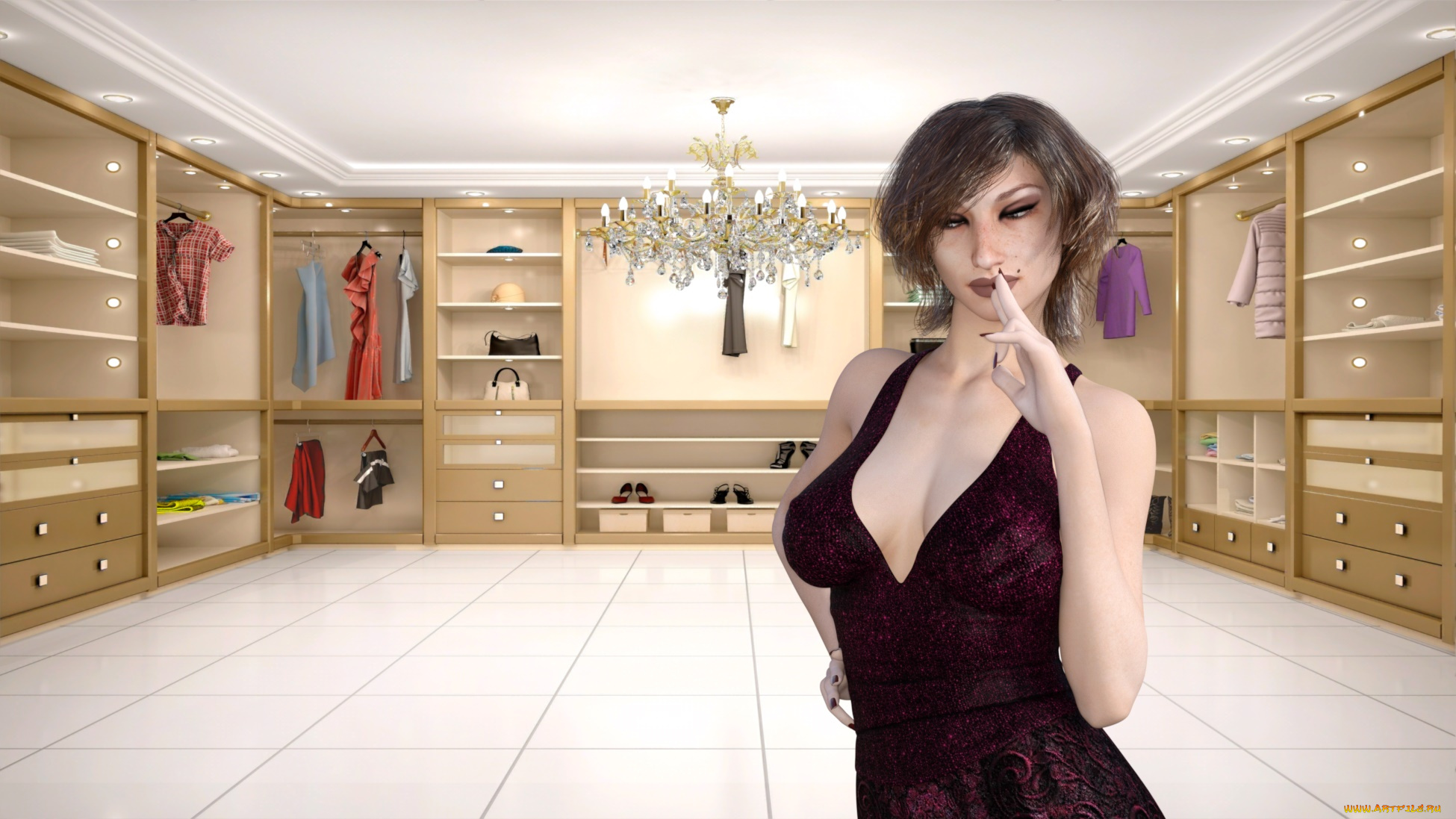 3д, графика, люди, , people, девушка, взгляд, фон