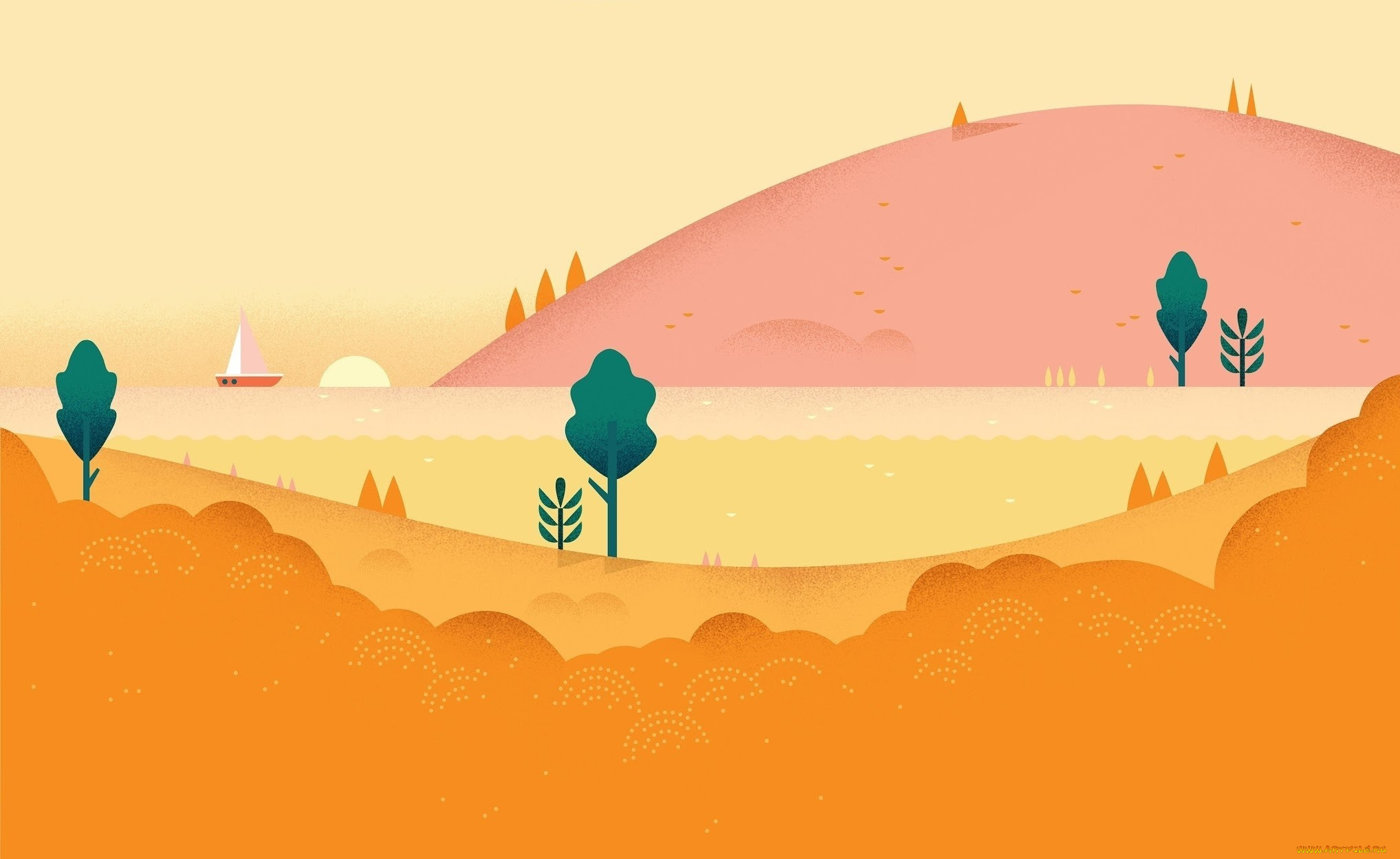 векторная, графика, природа, , nature, природа