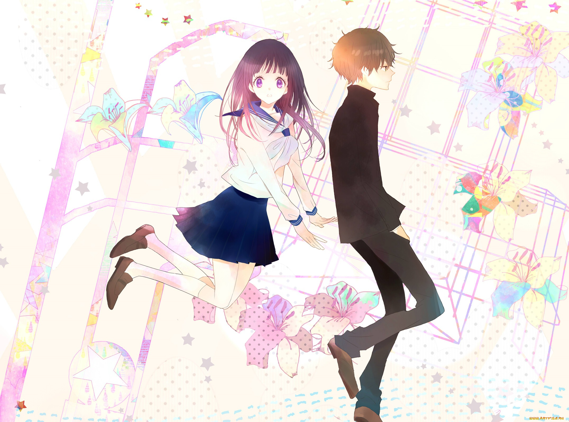 аниме, hyouka, персонажи, школьники