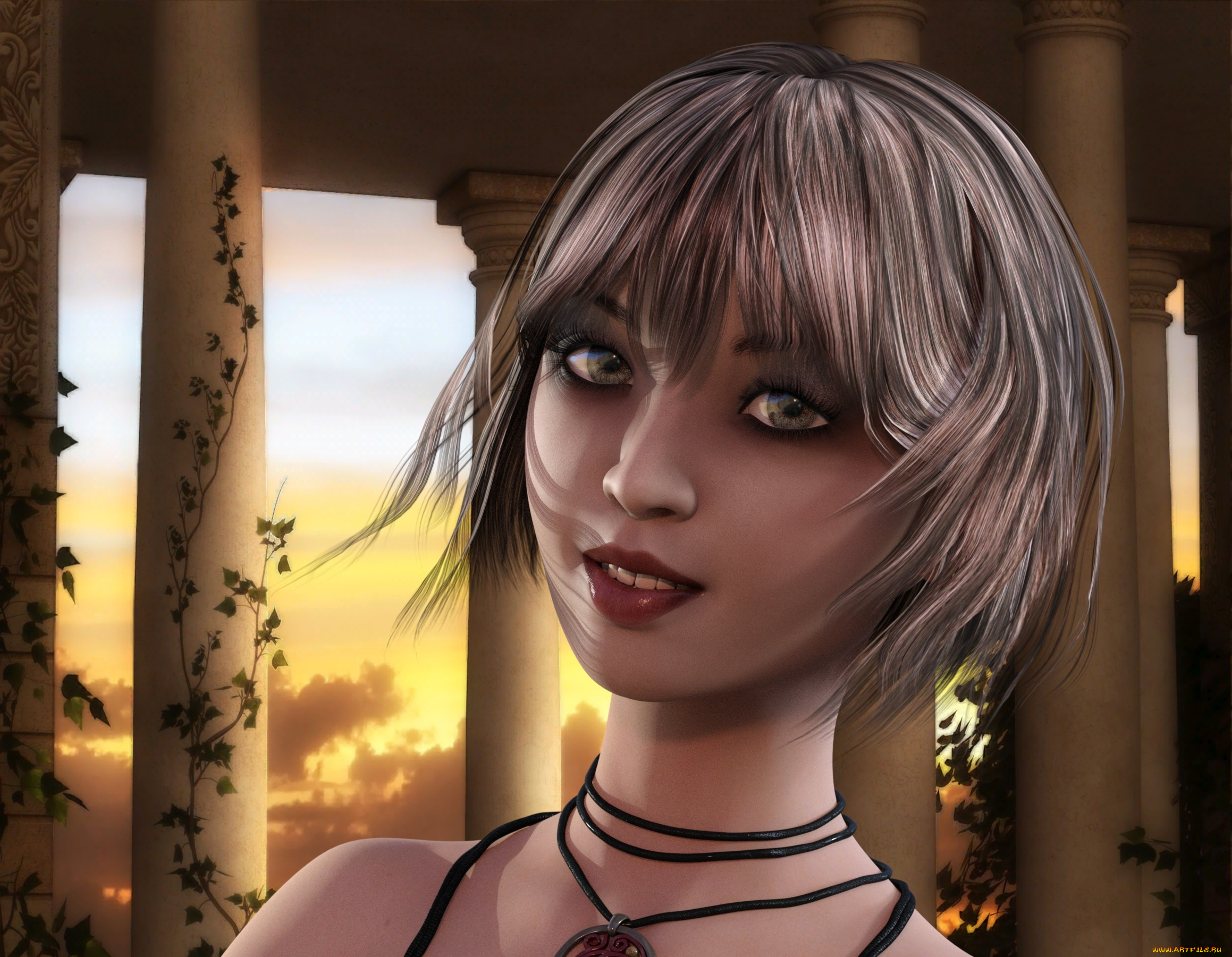 3д, графика, портрет, , portraits, фон, взгляд, девушка