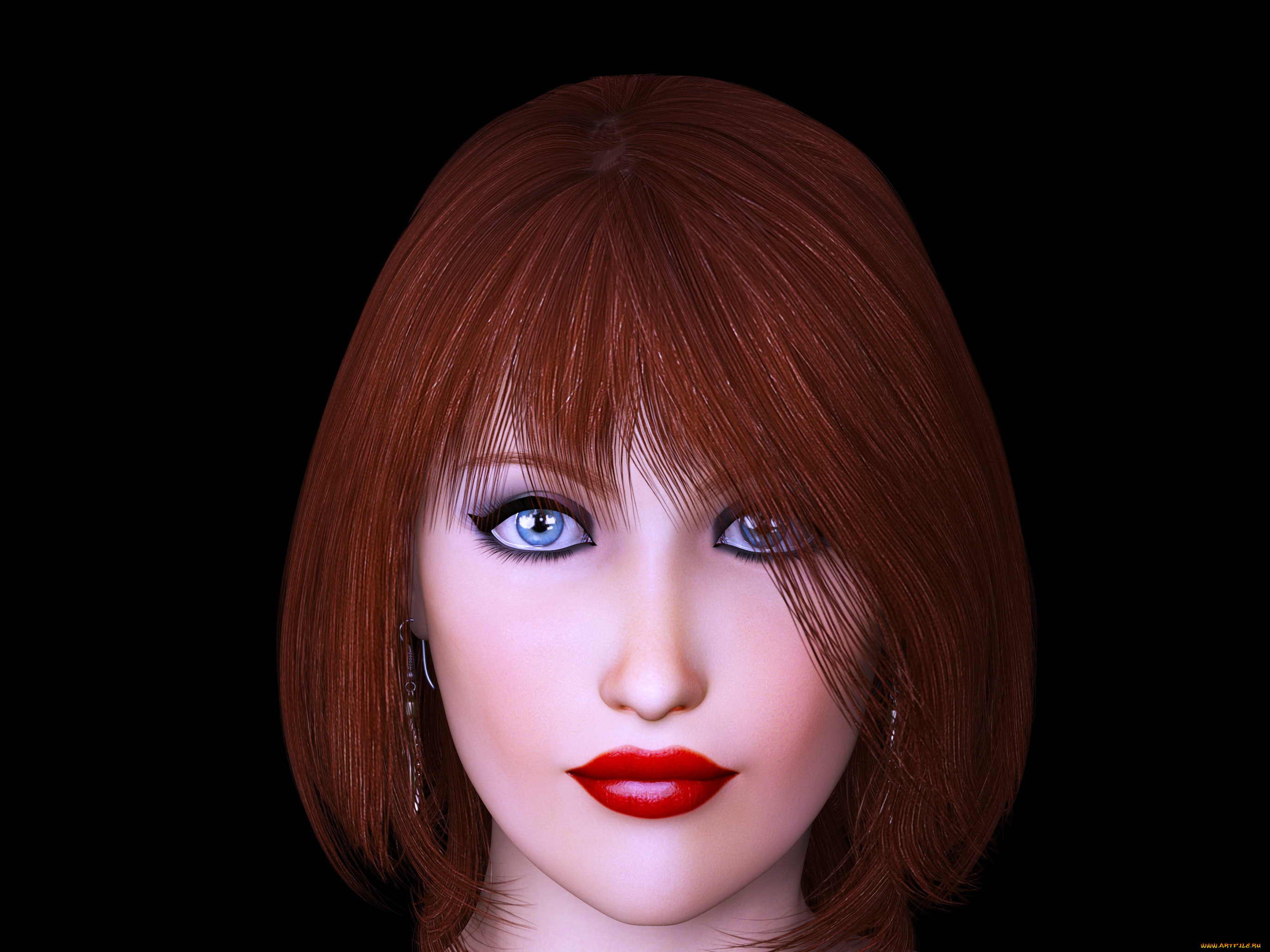 3д, графика, портрет, , portraits, взгляд, девушка, фон