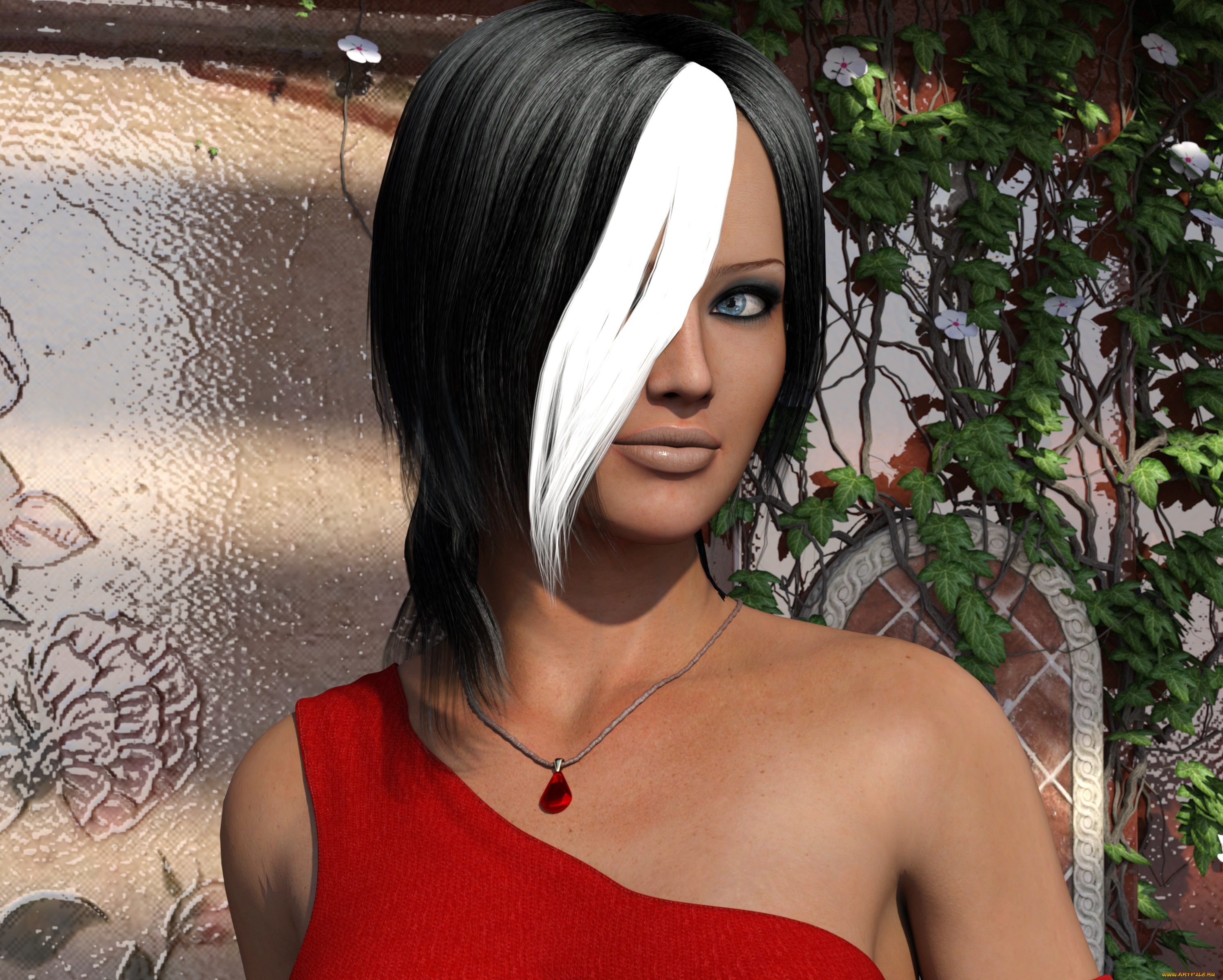 3д, графика, люди, , people, девушка, взгляд, фон