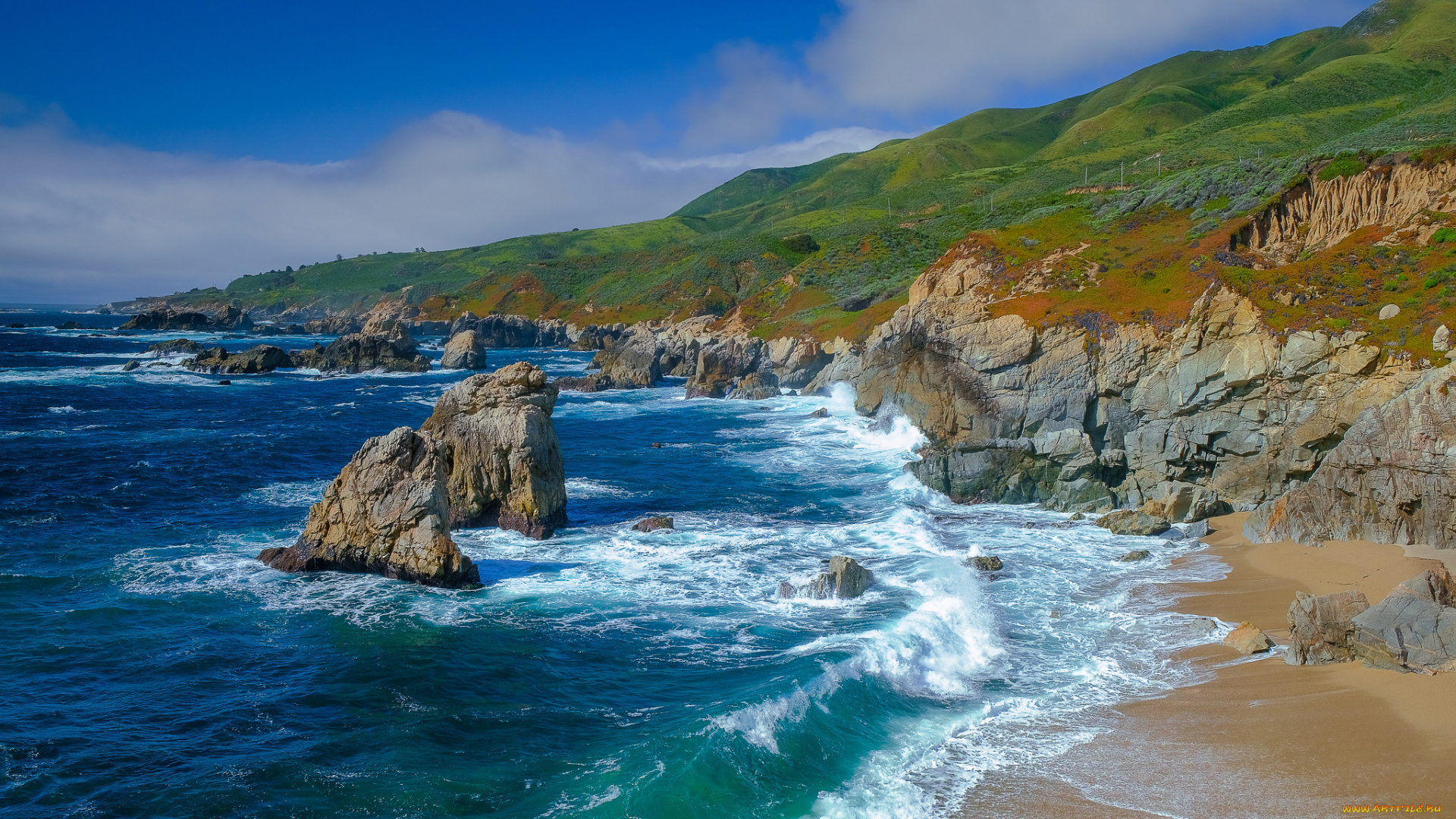 природа, побережье, простор