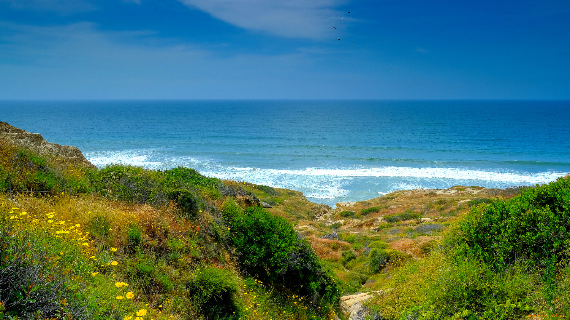 природа, побережье, простор