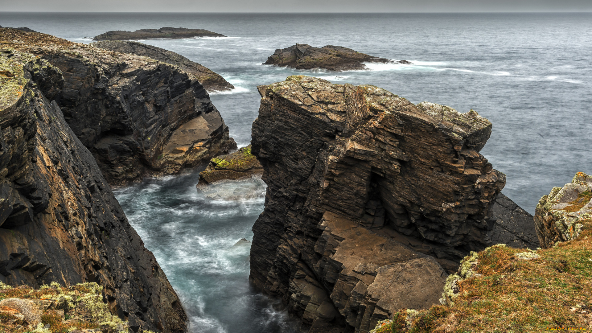 природа, побережье, простор