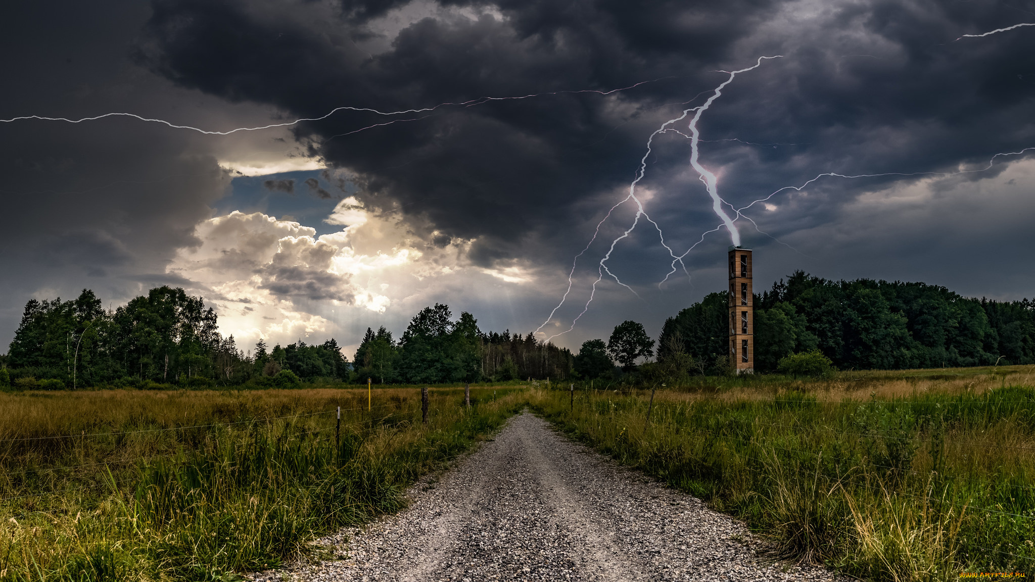 природа, молния, , гроза, простор