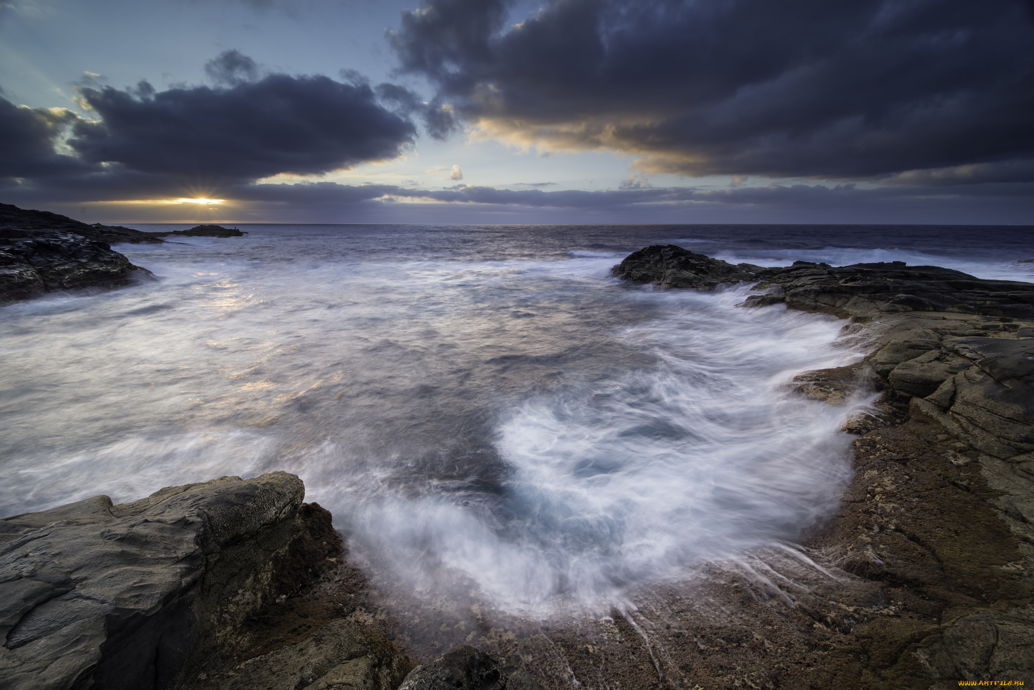 природа, побережье, простор