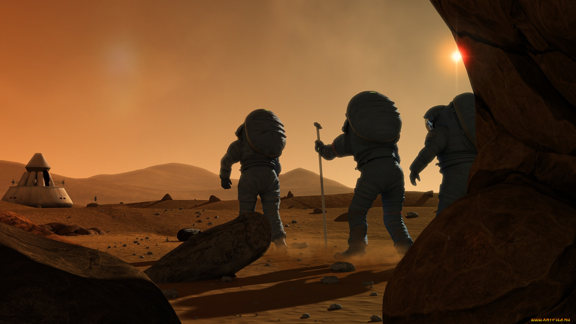 3д, графика, атмосфера, настроение, , atmosphere, , , mood, , поверхность, космонавты, планета