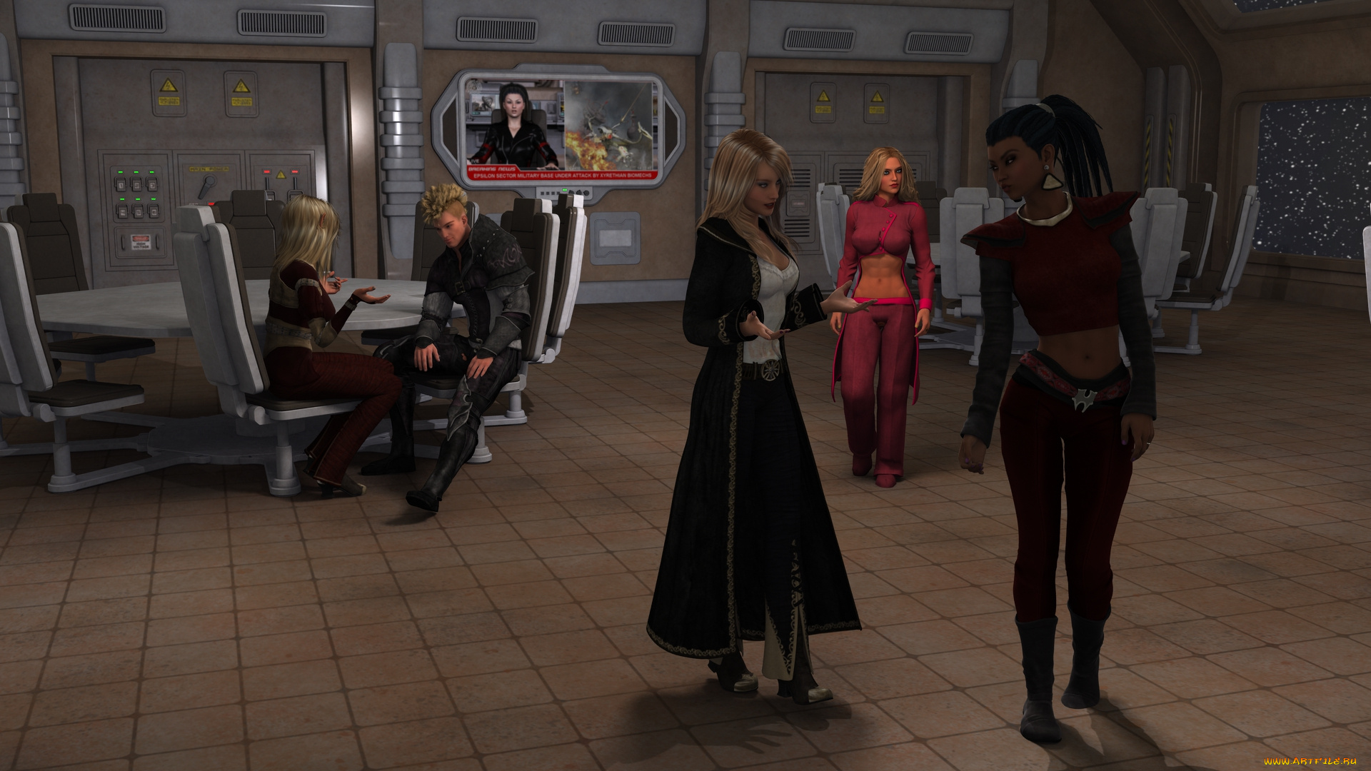 3д, графика, фантазия, , fantasy, фон, взгляд, девушки