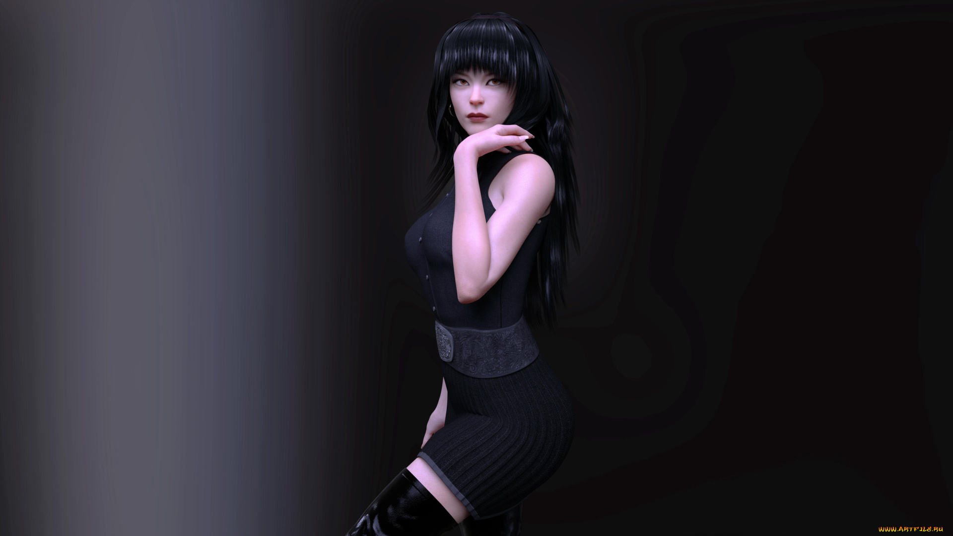 3д, графика, люди, , people, девушка, взгляд, фон